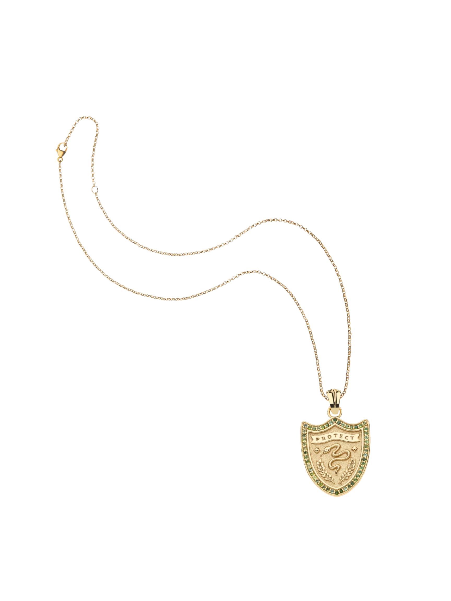 PROTECT Shield Pendant on 16-18" Classic Rolo Chain