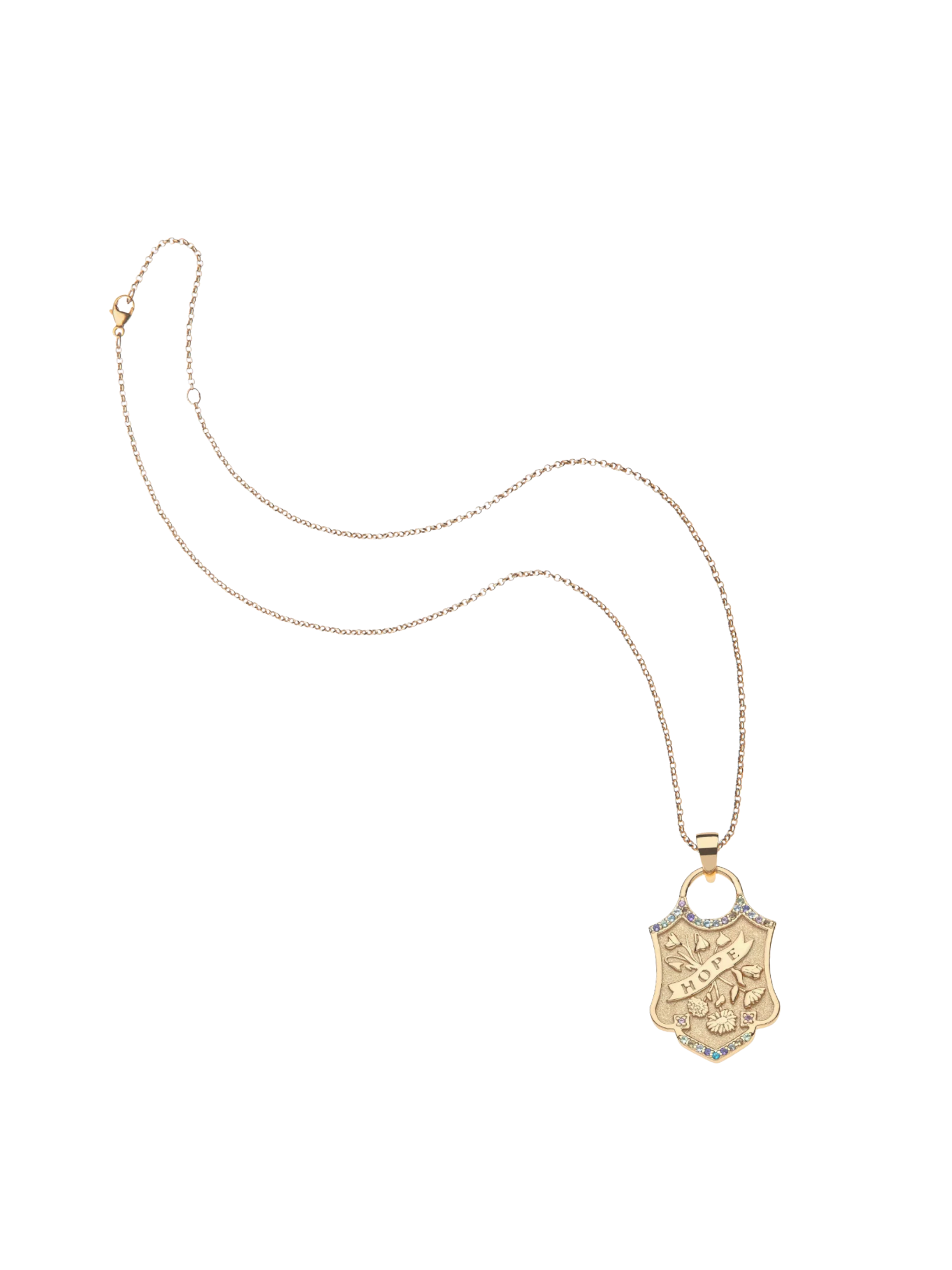 HOPE Shield Pendant on 16-18" Classic Rolo Chain