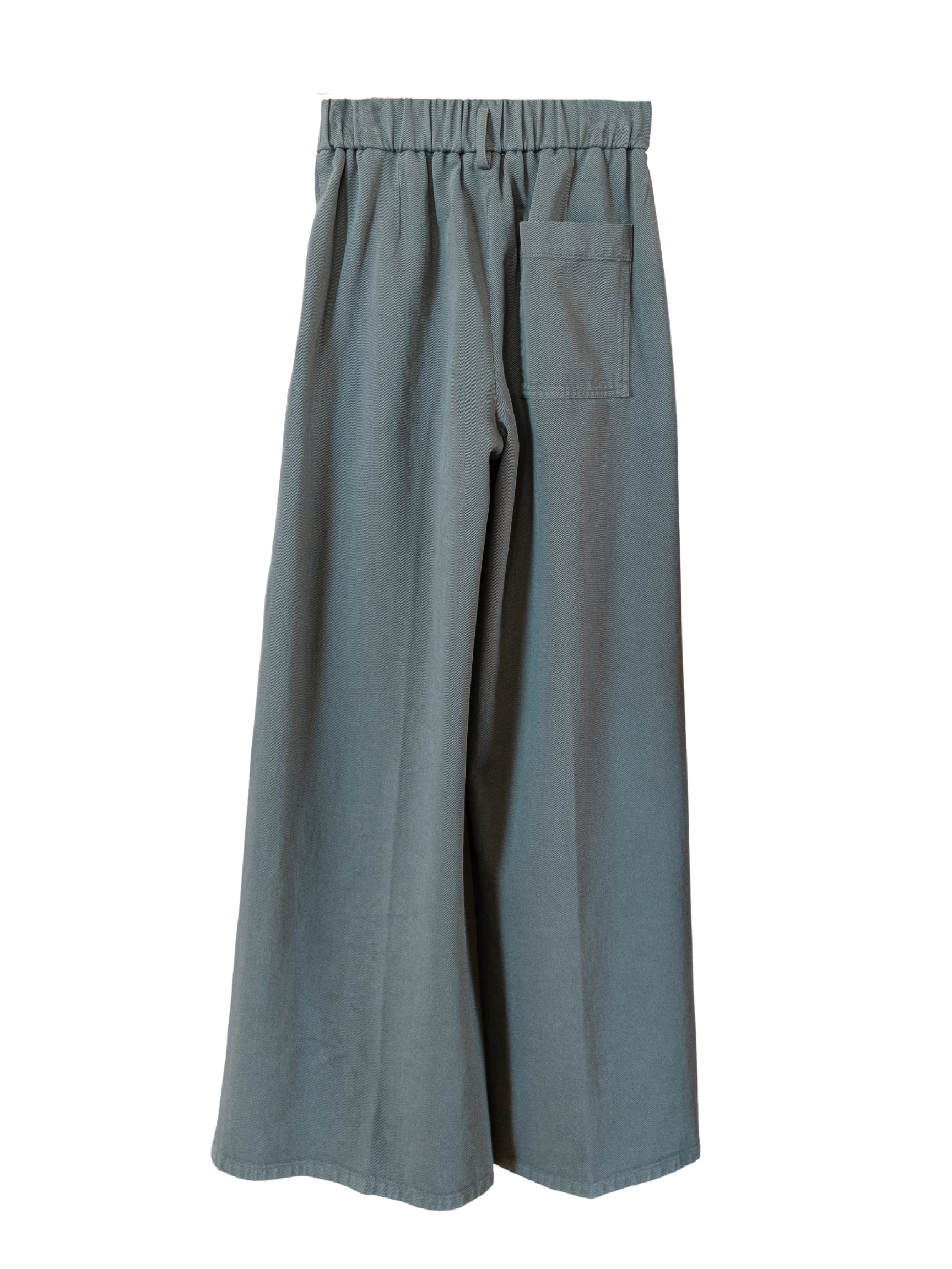 Fluid Cotton Twill Elasticated Loose Pants - Khaki