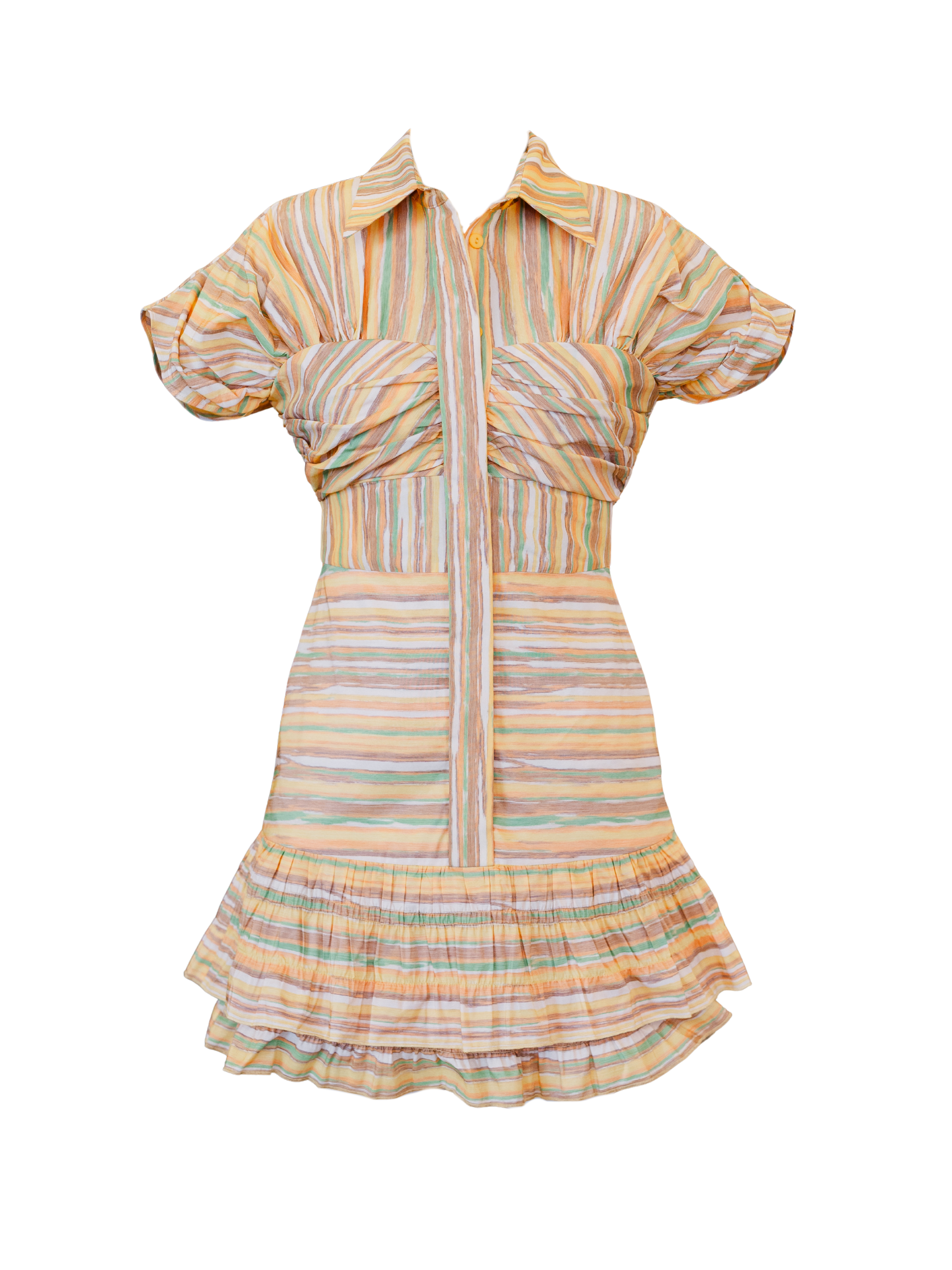 Lera Dress - Lemon Stripe