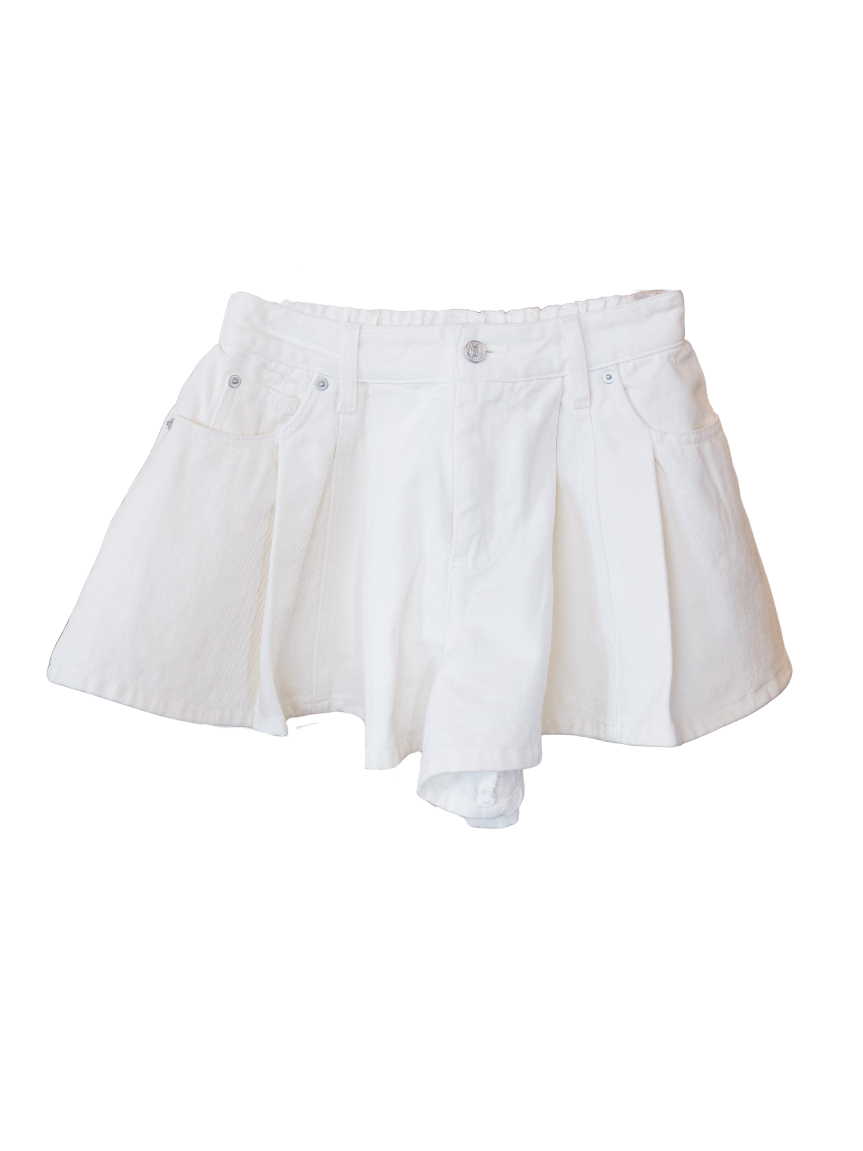 Stasia Denim Jean Shorts - Cream