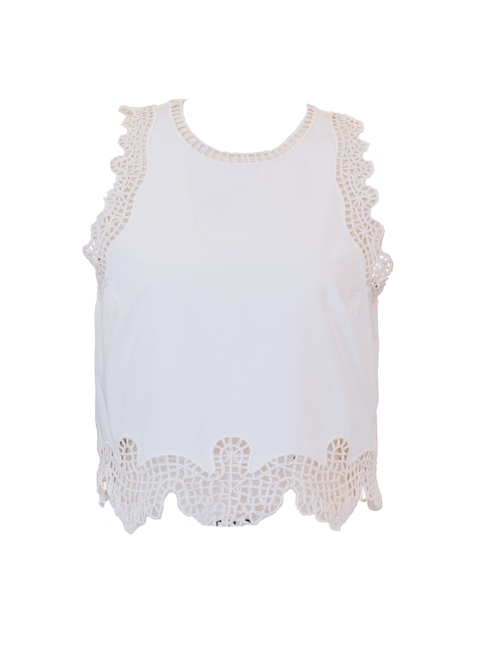 "Lunamaris" Embroidery Popline Top - Avorio