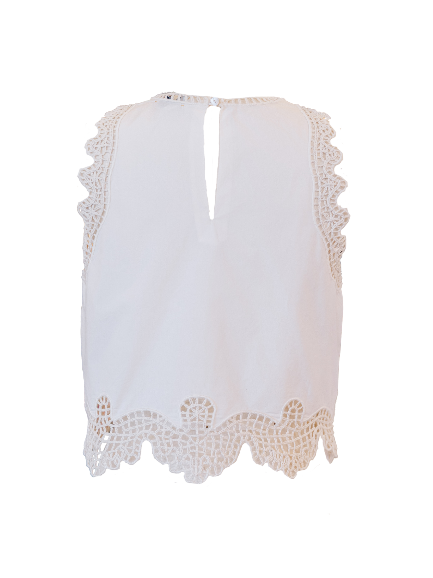 "Lunamaris" Embroidery Popline Top - Avorio