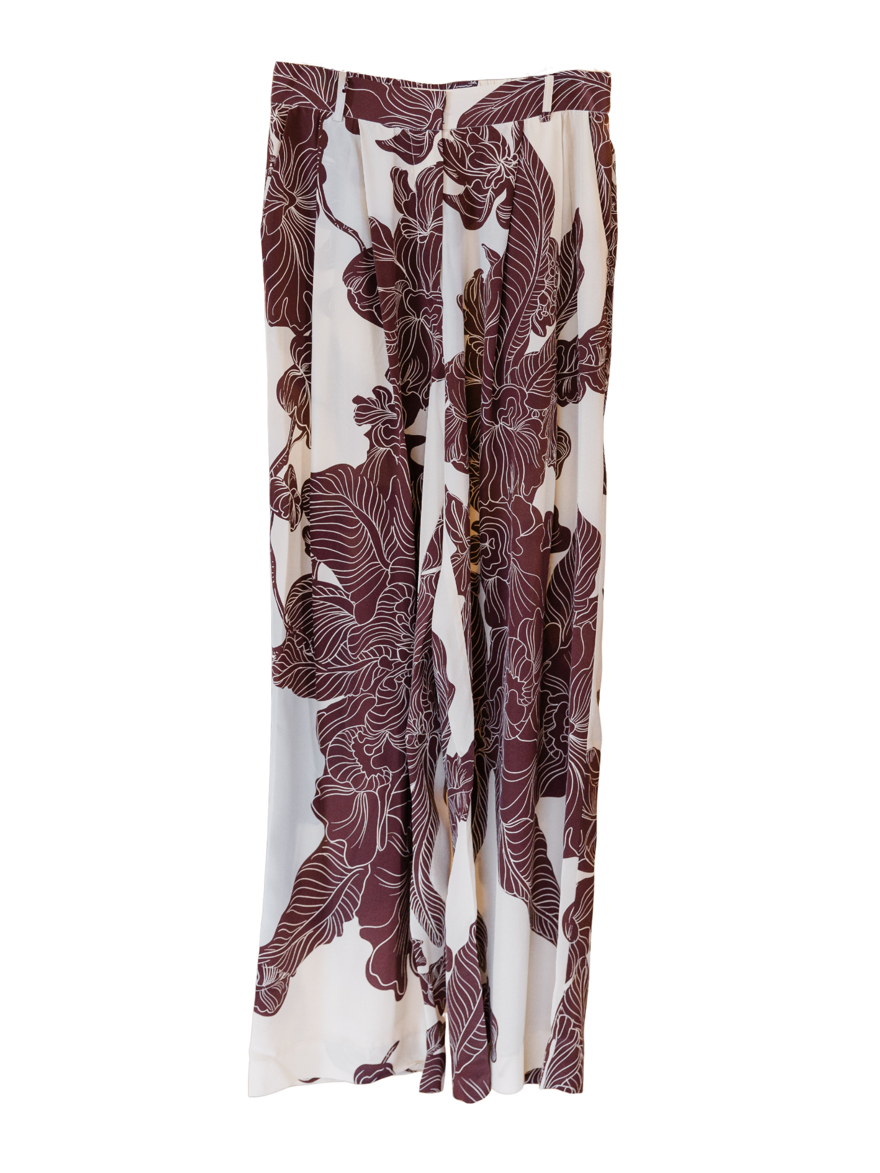 Wide Leg Print Trouser - Chocolat