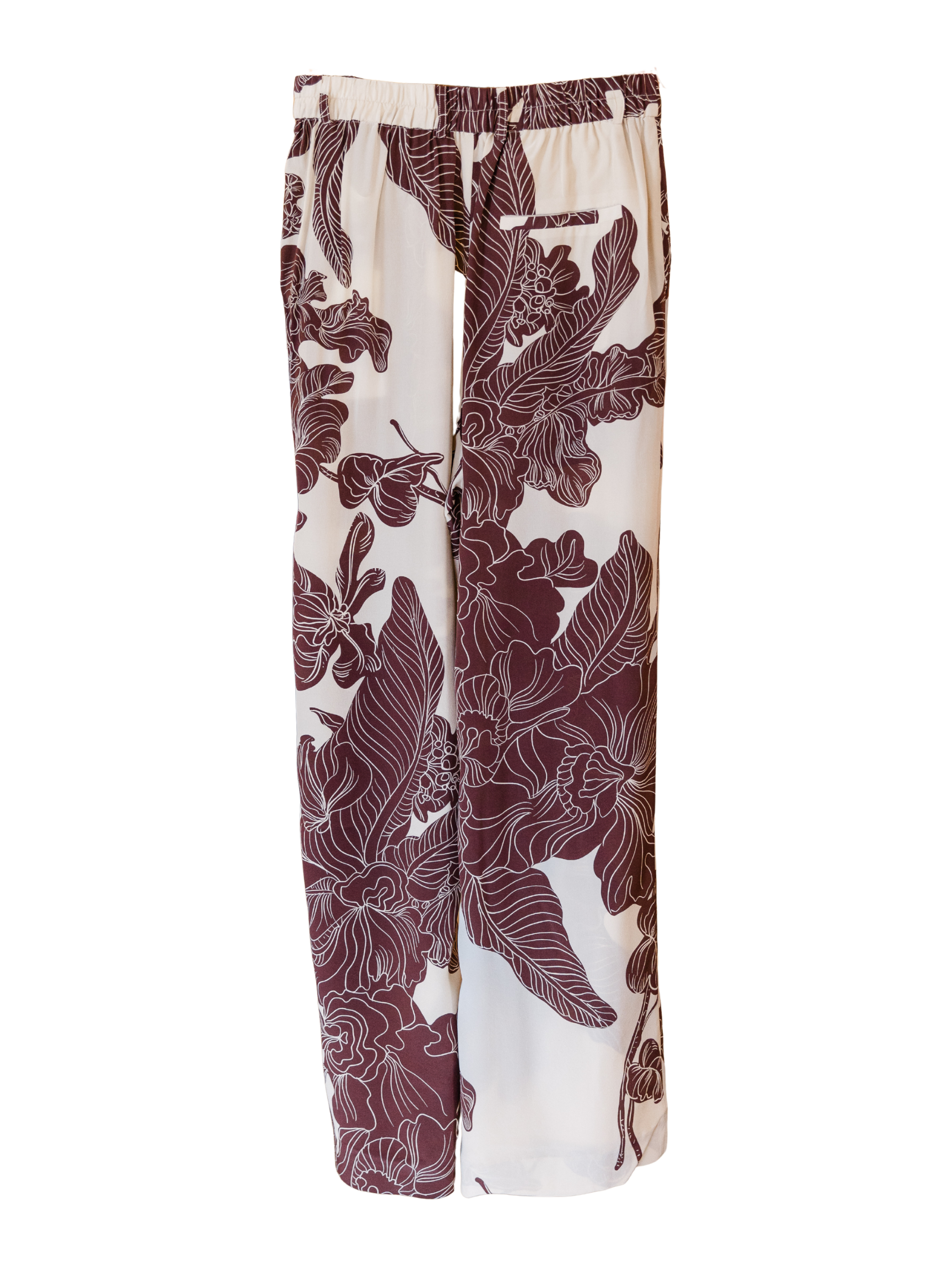 Wide Leg Print Trouser - Chocolat