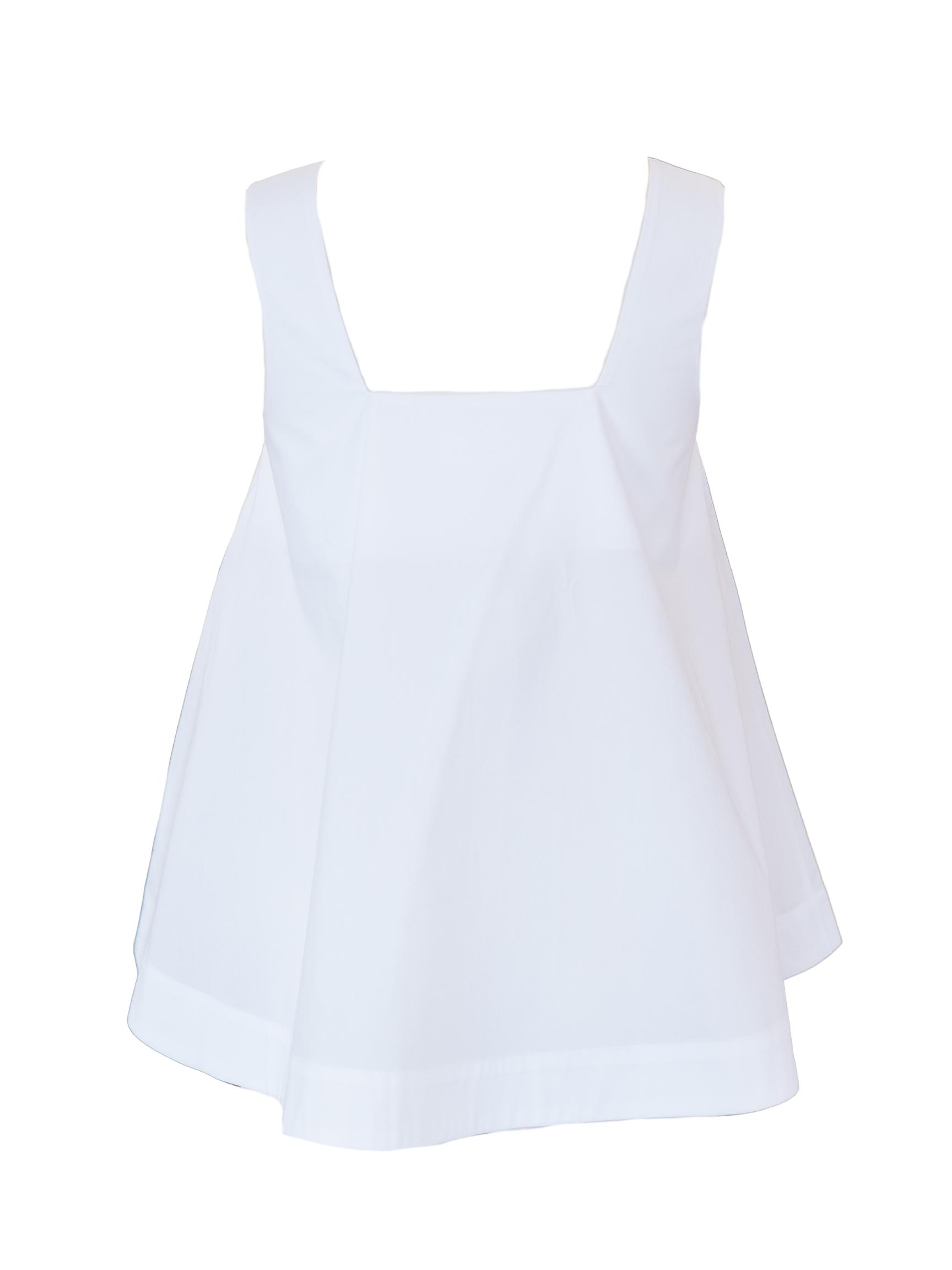 Square Neck Sleeveless Top - White