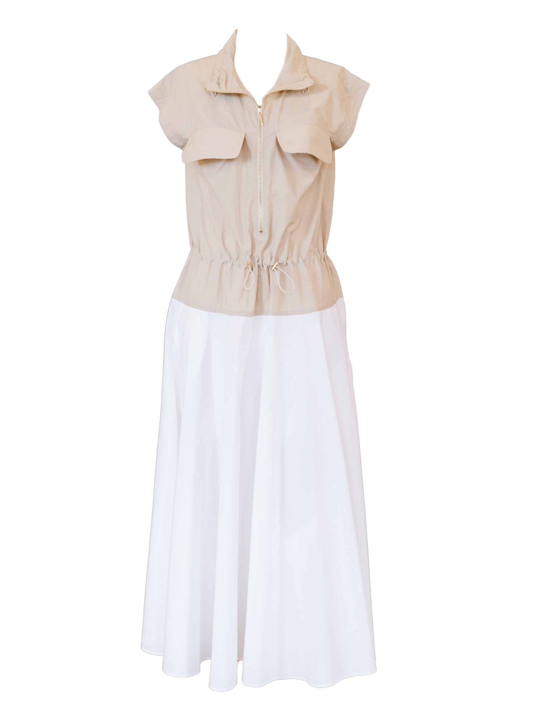 Colorblock Midi Dress - Sand