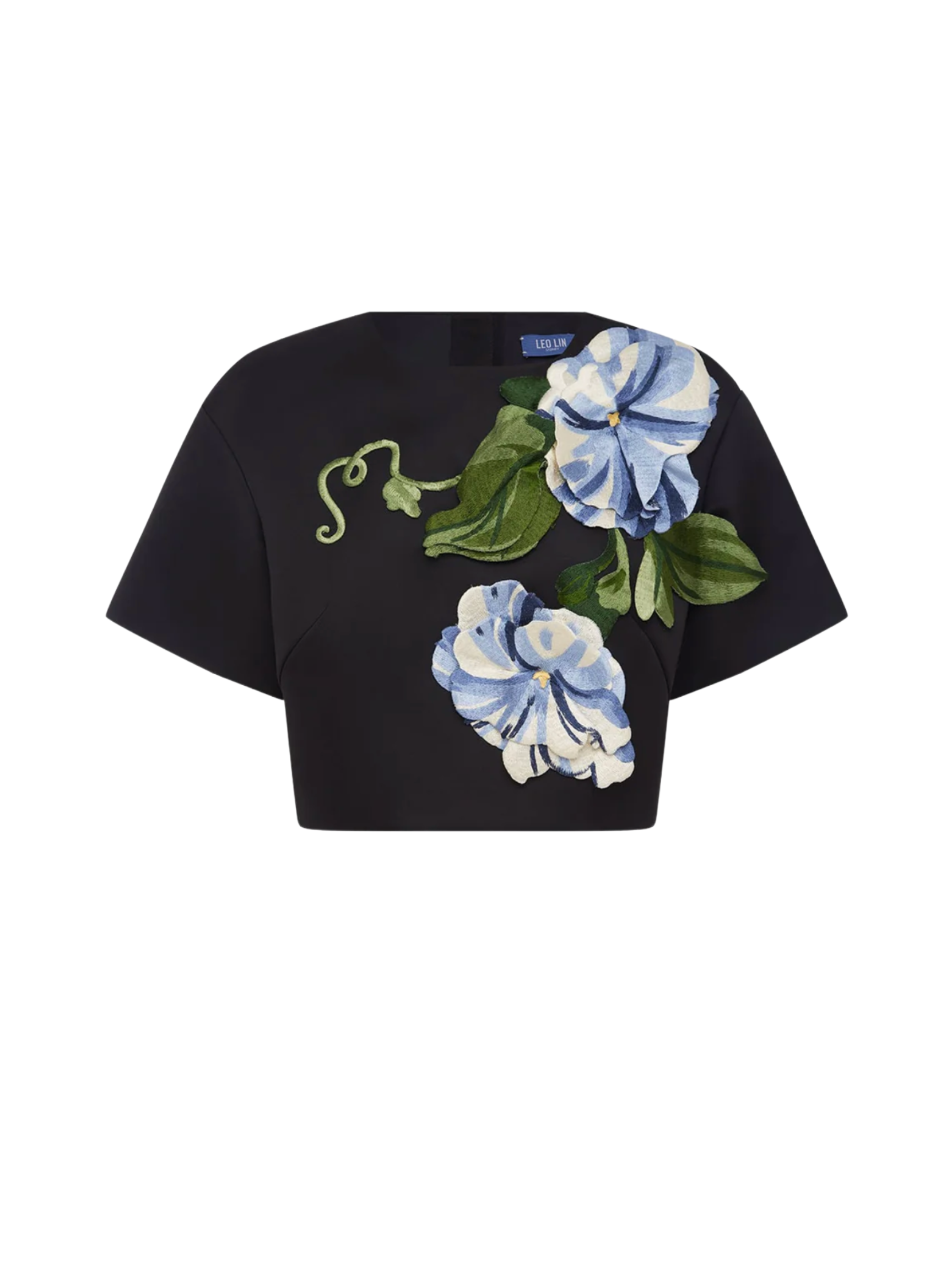 Indie Sleeve Top - Vine Print in Ebony