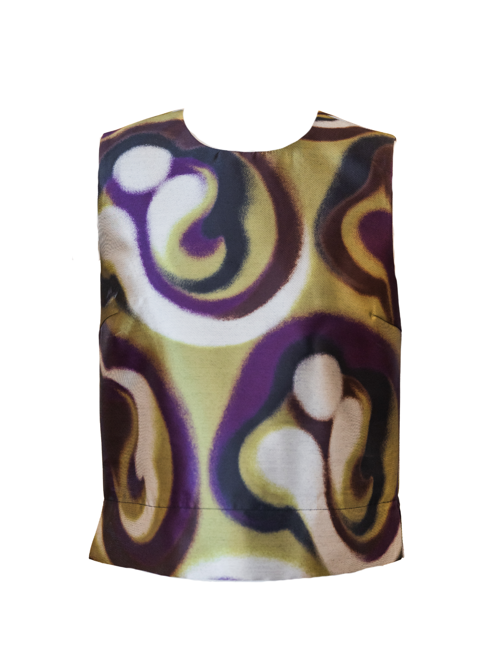Sleeveless Print Top - Merlot