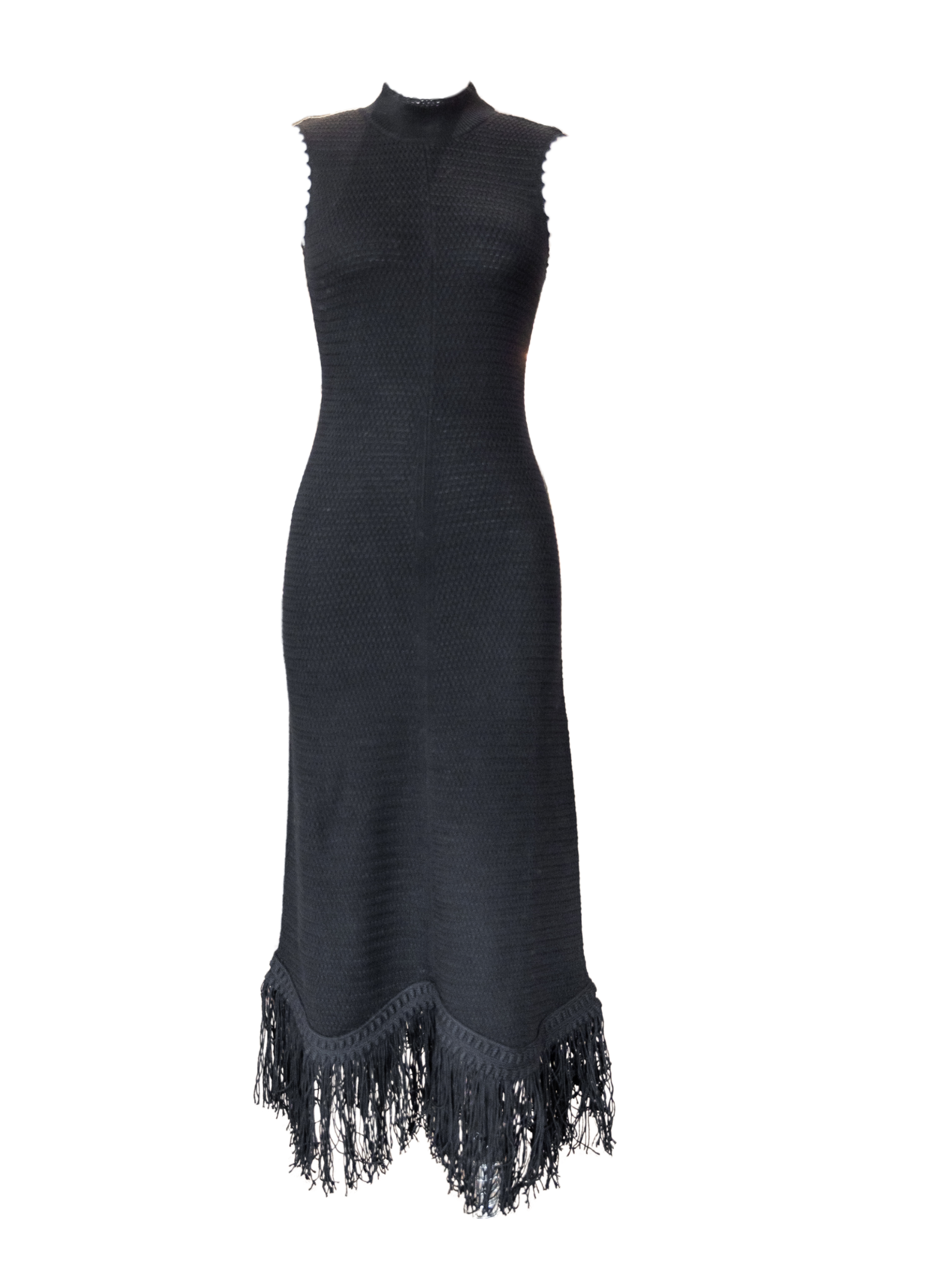 Amelia Fringe Dress - Black
