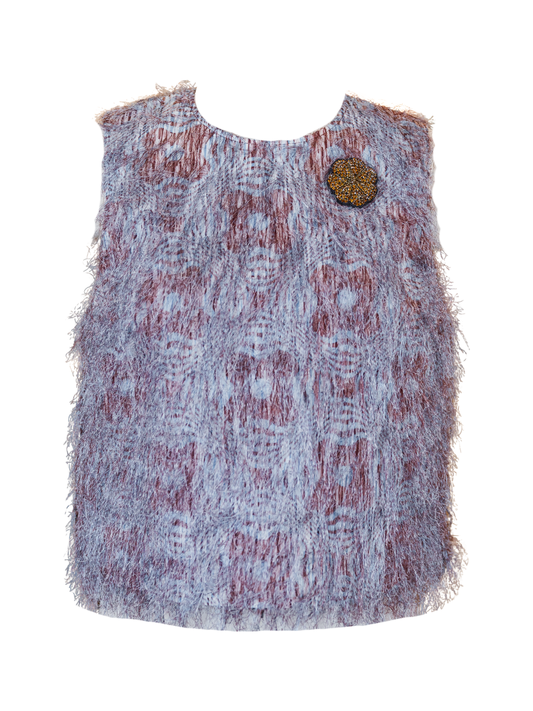 Sleeveless Print Top - Nordic Blue