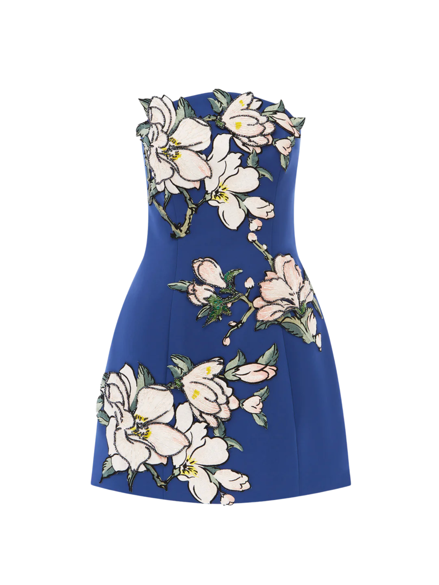 Zaria Applique Floral Bustier Mini Dress - Midnight Blue
