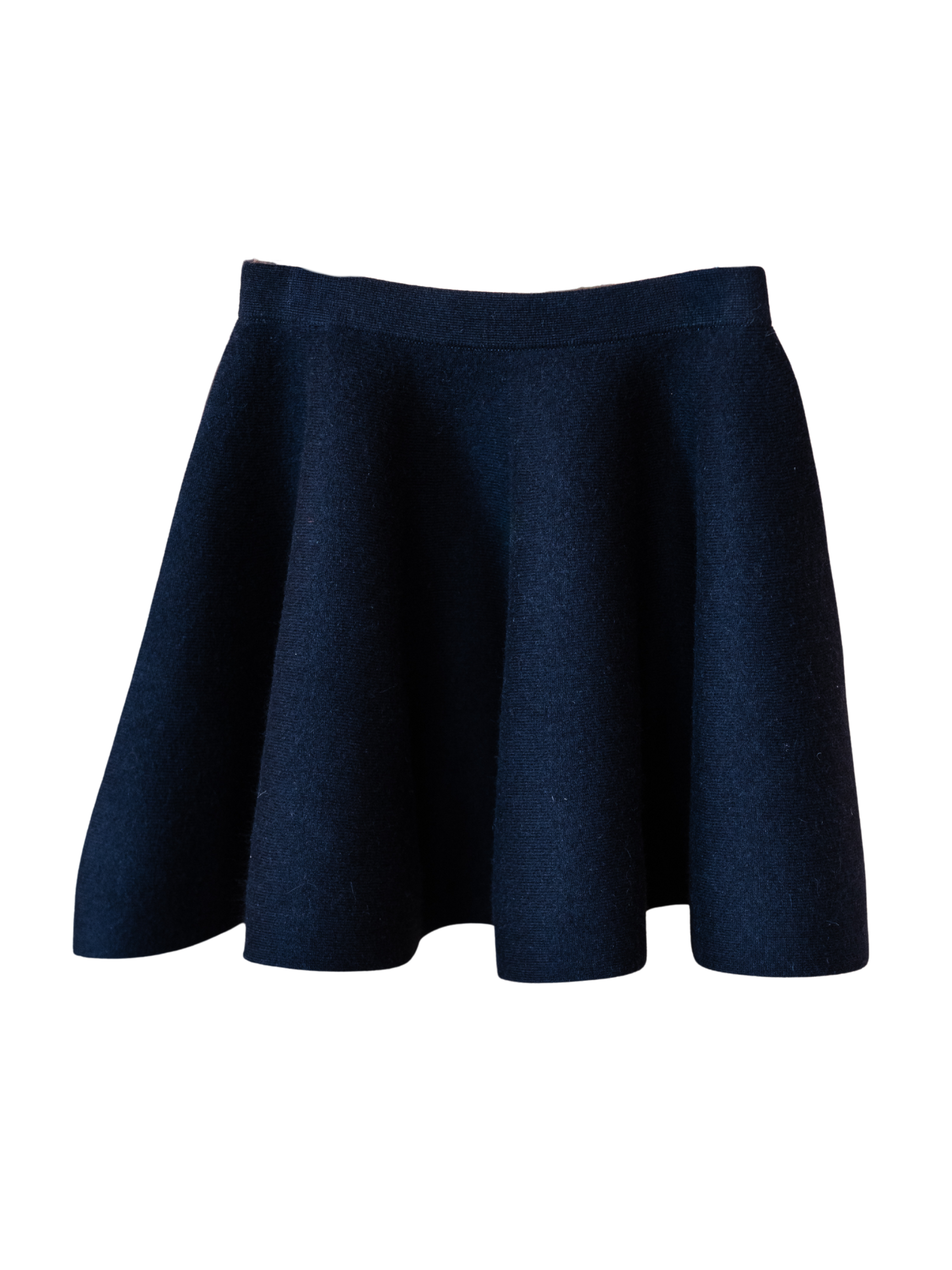 Premium Cashmino Flared Mini Skirt - Navy