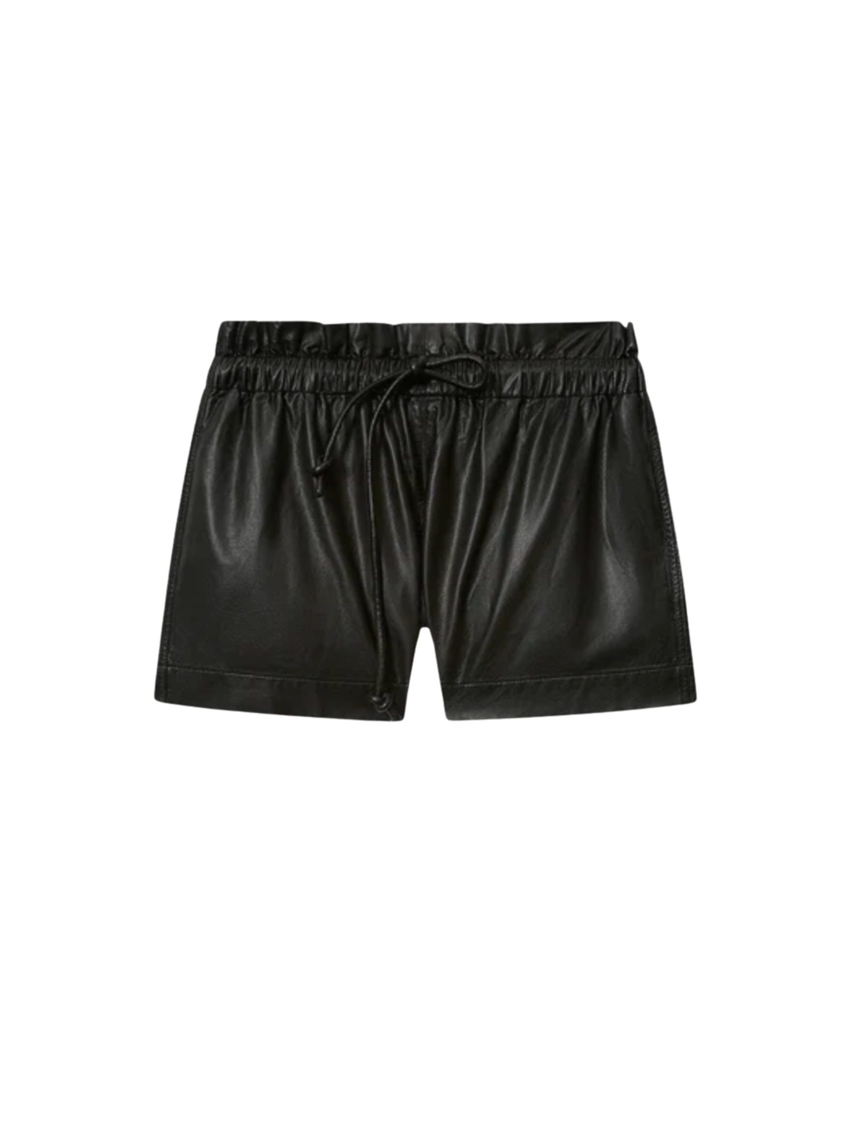 Naline Fluid Leather Shorts - Black