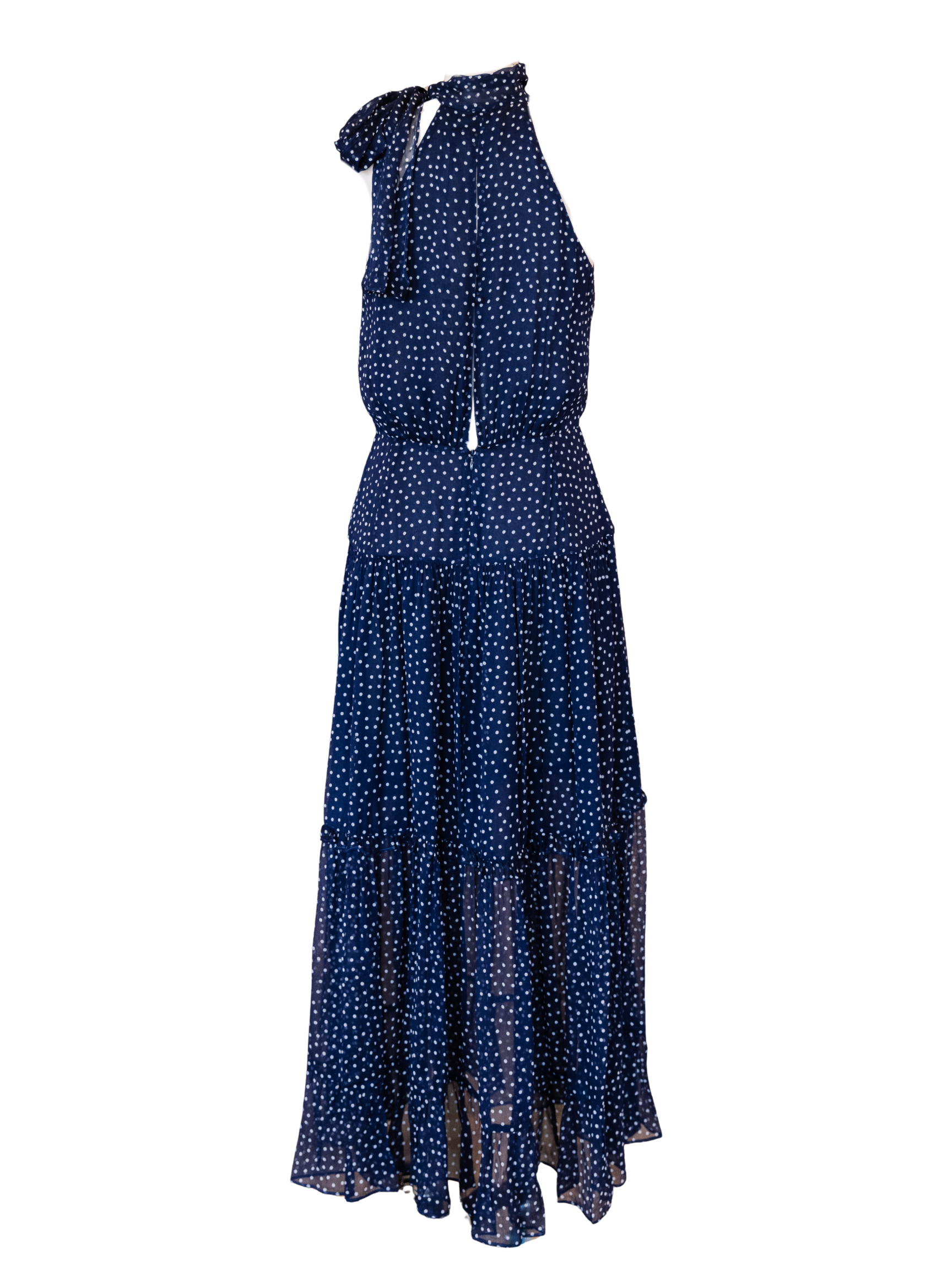 Abi Dress - Mini Polka Dot Navy