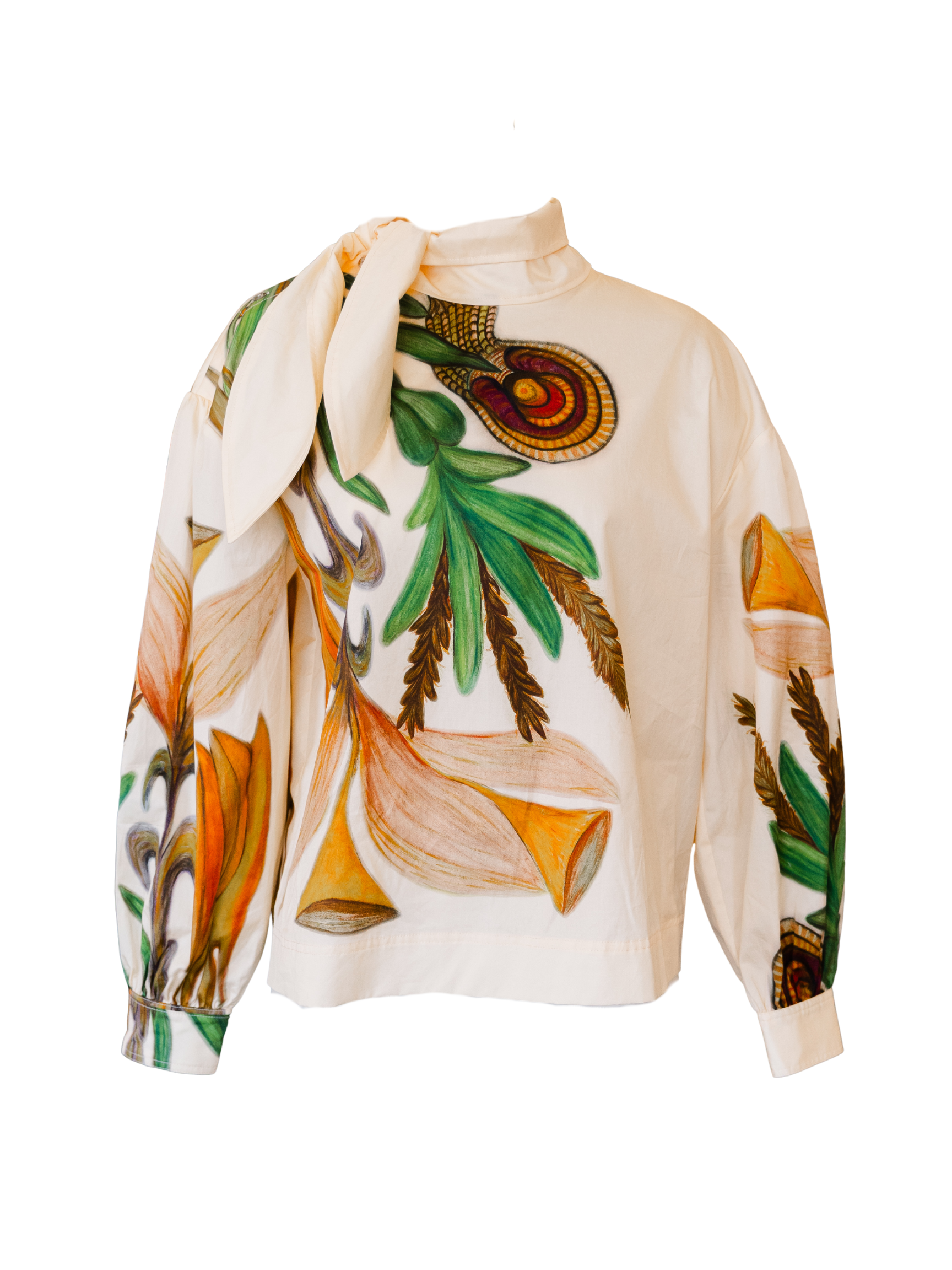 Pastel LS Tie Neck Blouse - Inner Nature