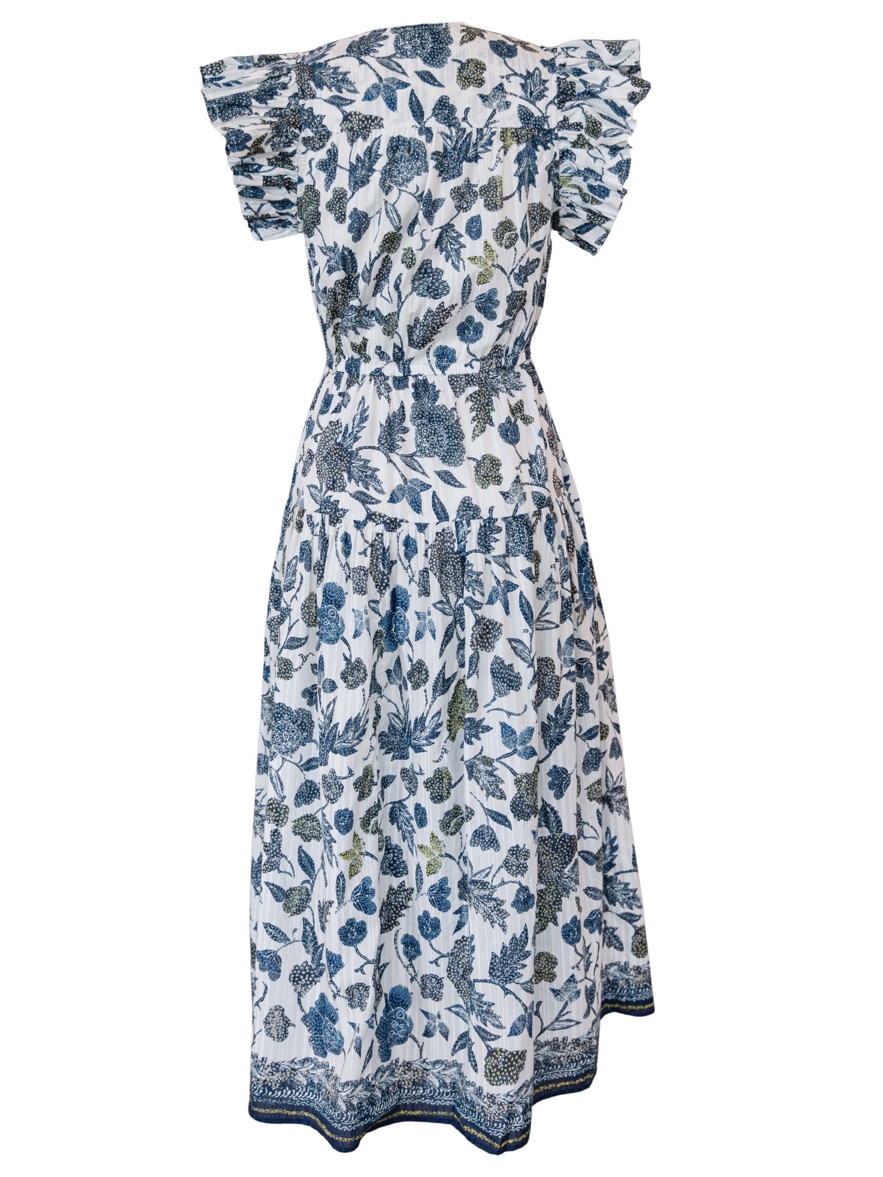 Kairi Flutter Sleeve Midi Dress - Porcelain