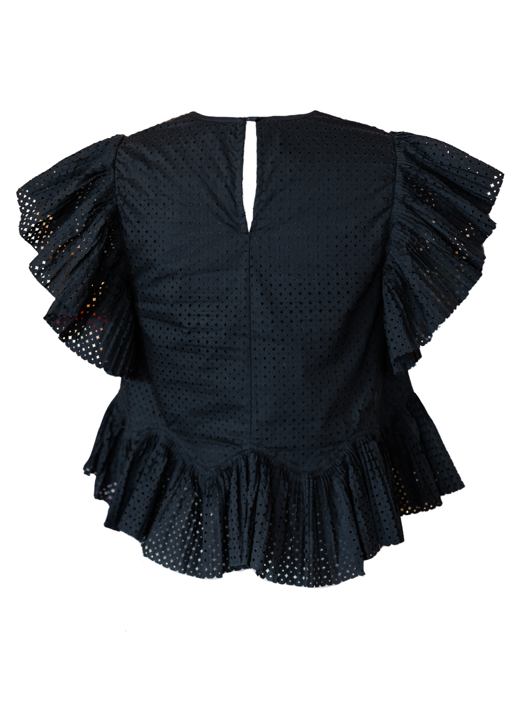 Veasna Flutter Sleeve Top - Noir