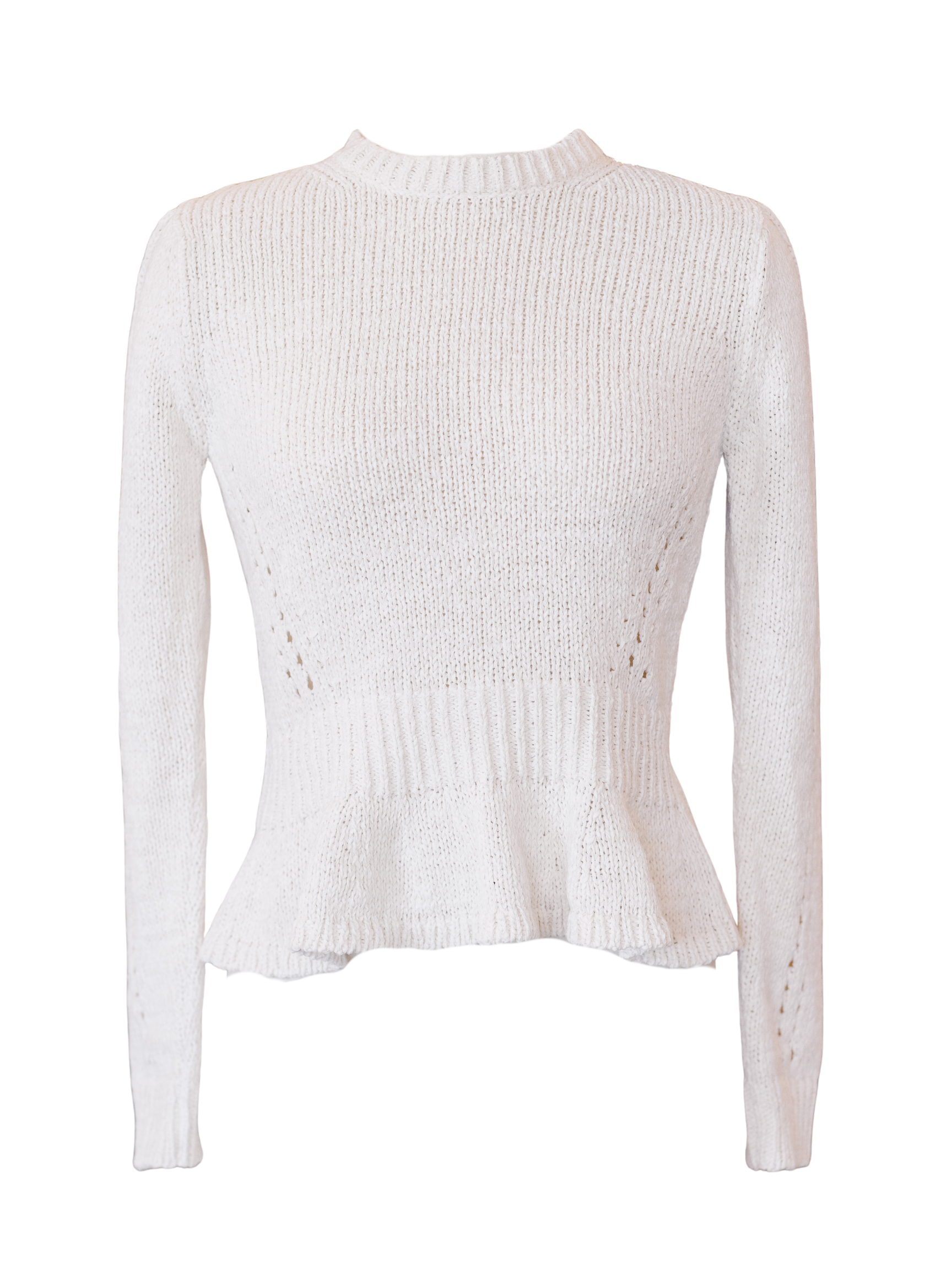 Aurelie Long Sleeve Peplum Pullover - Cowrie