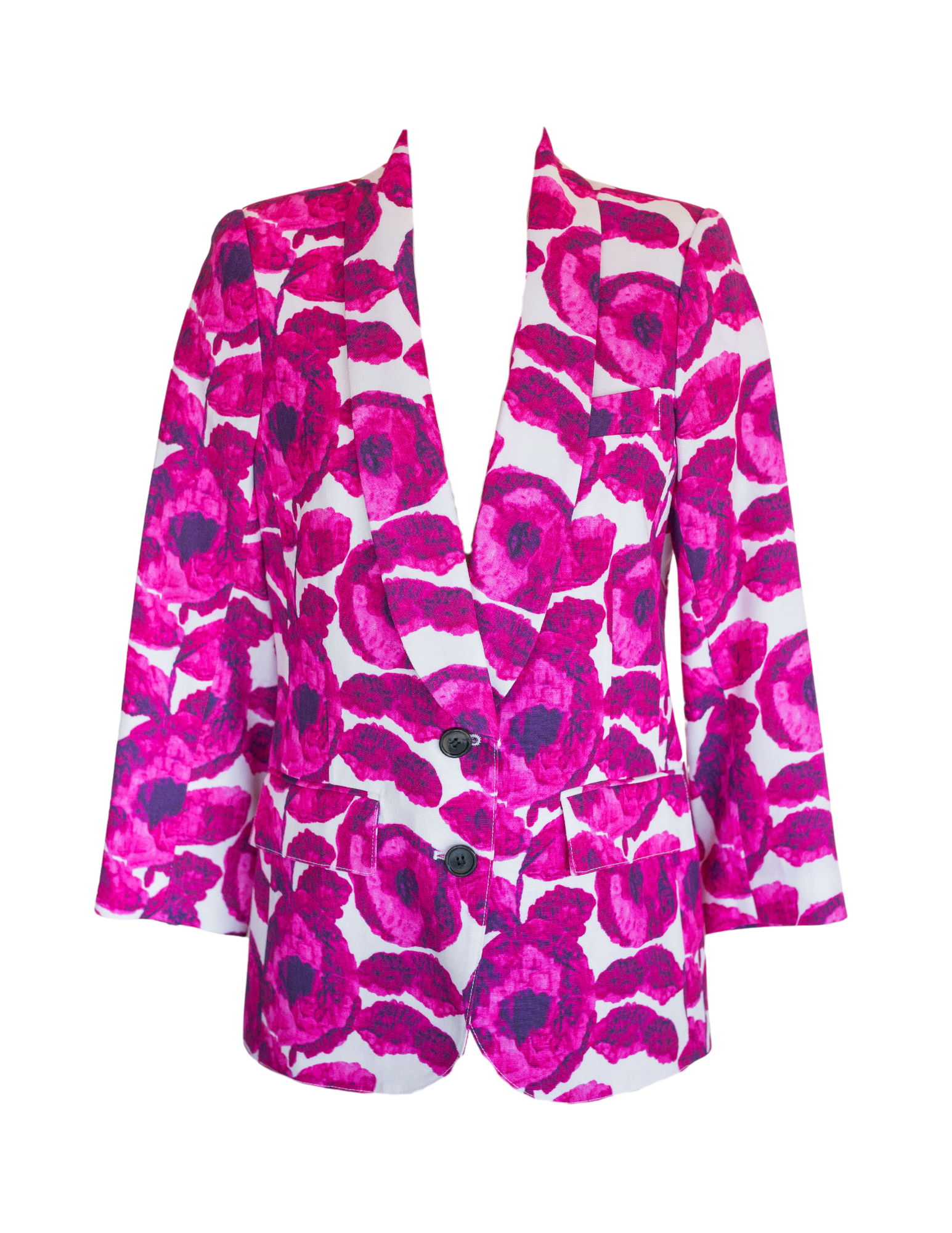 Shawl Collar Dickens Blazer - Begonia Floral