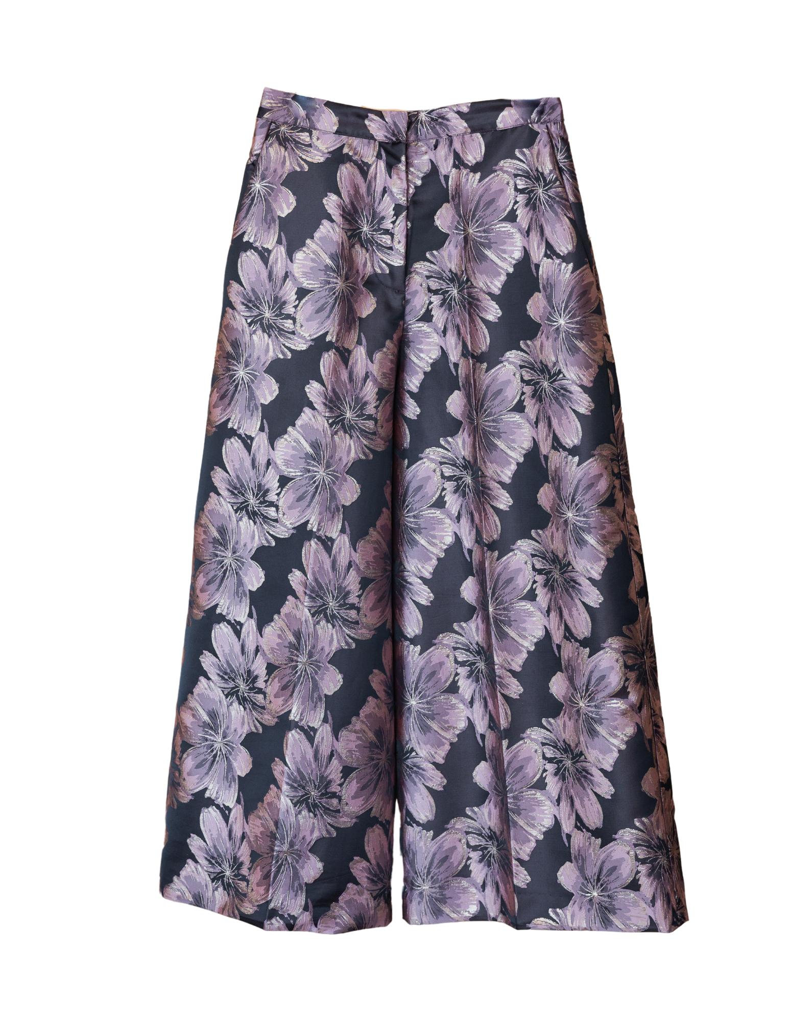 Floral Print Wide Leg Pant - Pale Pink