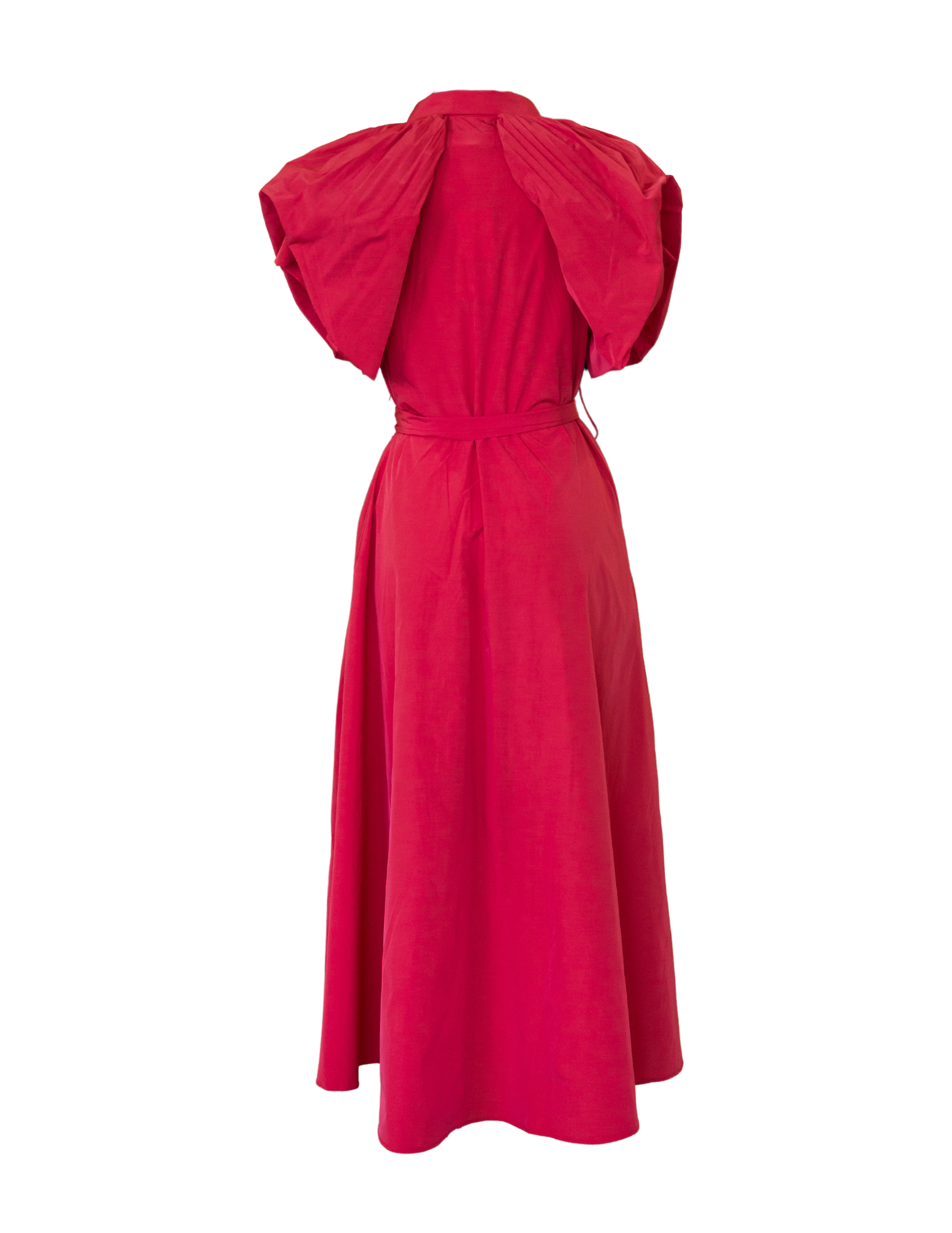 Puff Sleeve Midi - Red