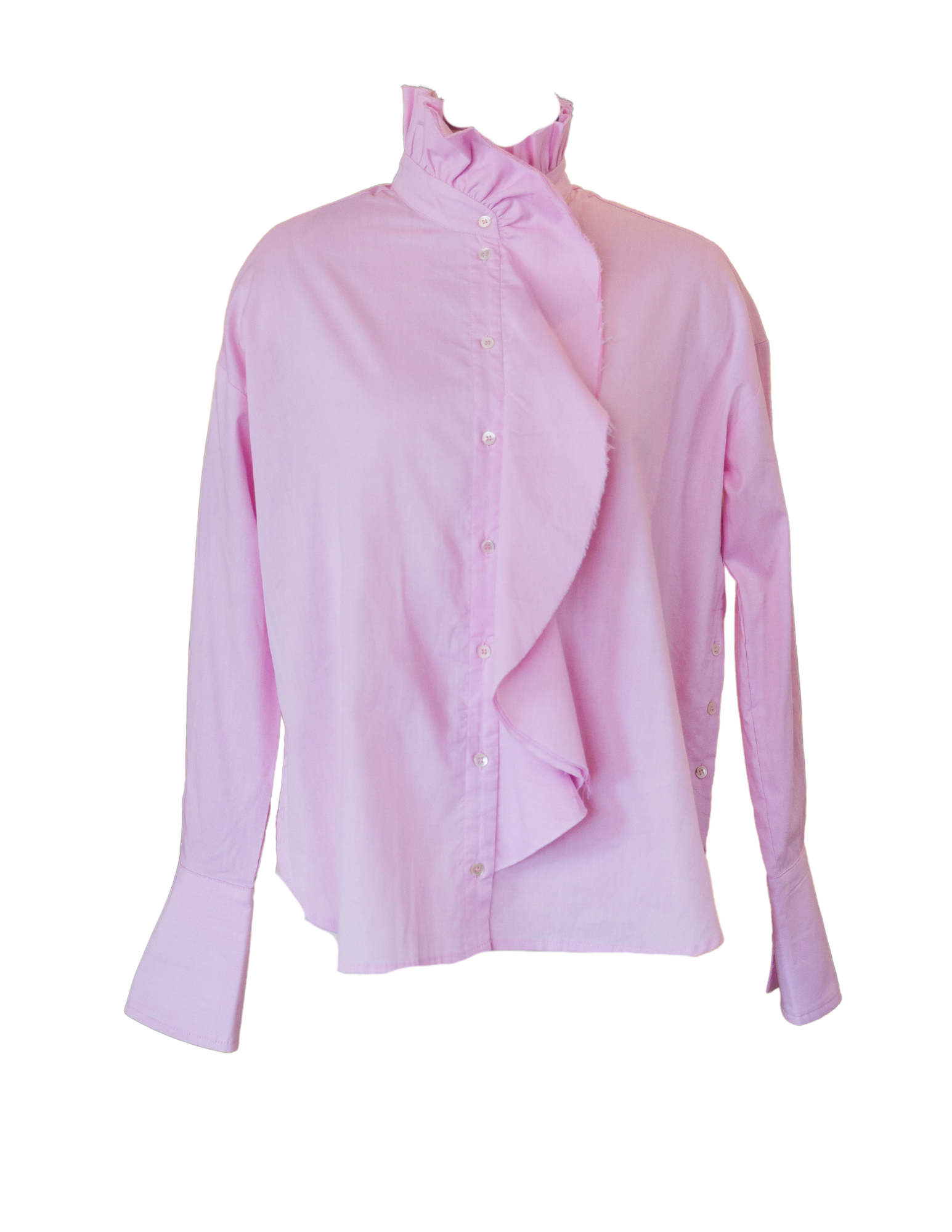 Ruffle Collar Blouse - Rose