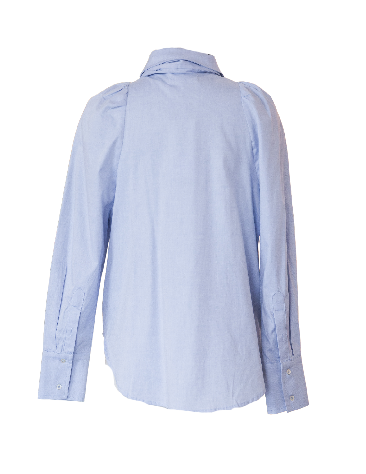 Tie Neck Button Down - Blue