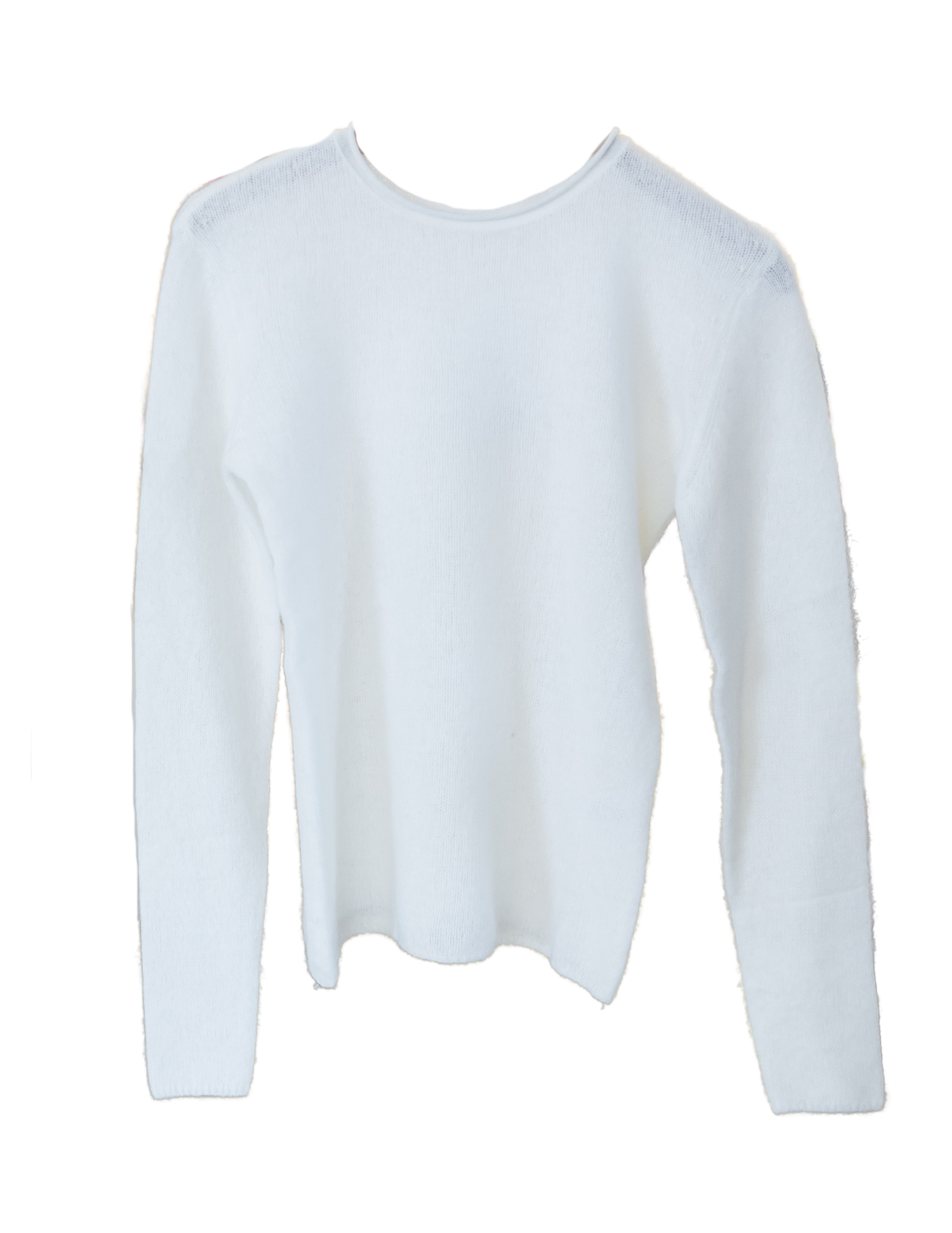 Featherweight Cashmere Slim Crewneck Sweater - White