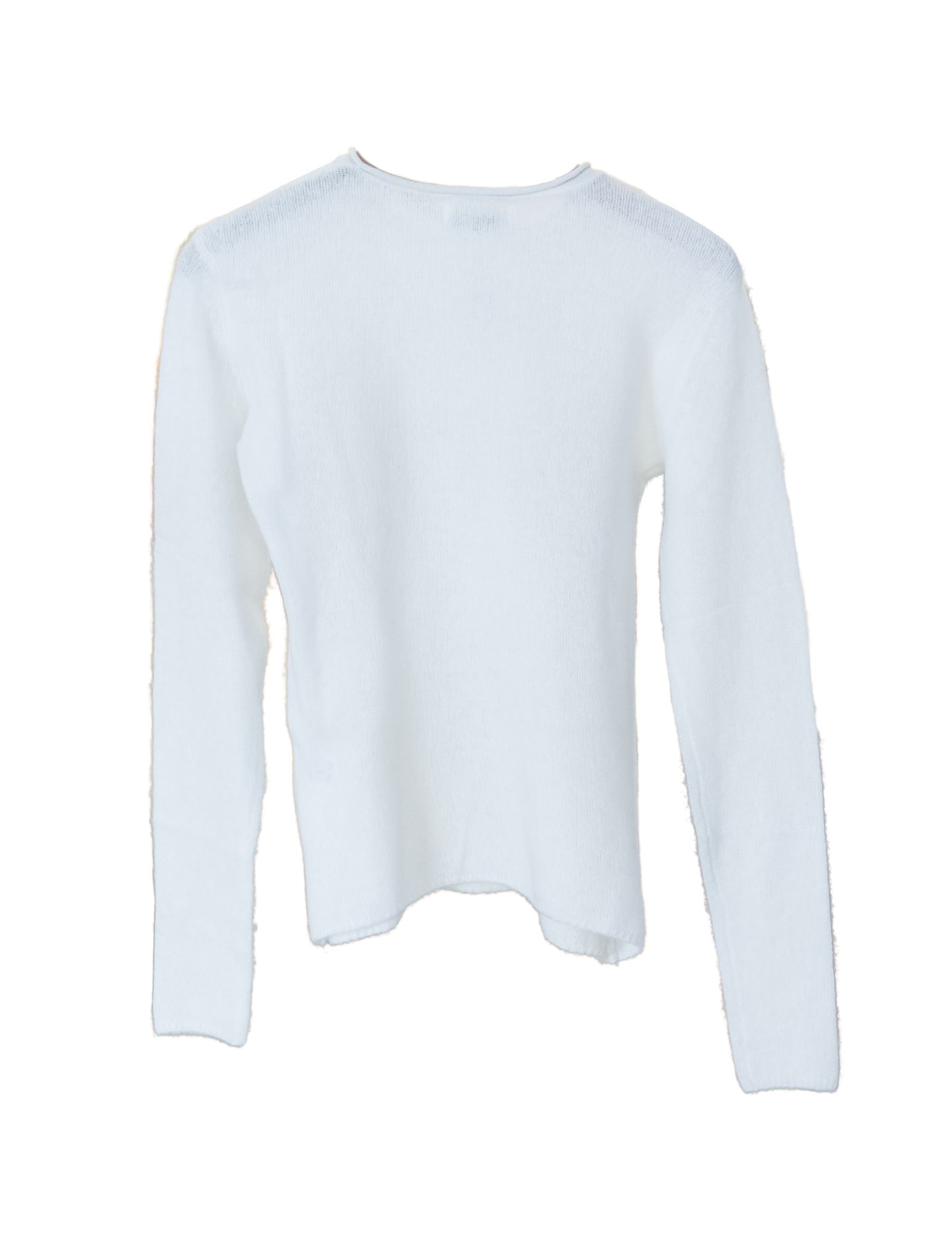 Featherweight Cashmere Slim Crewneck Sweater - White