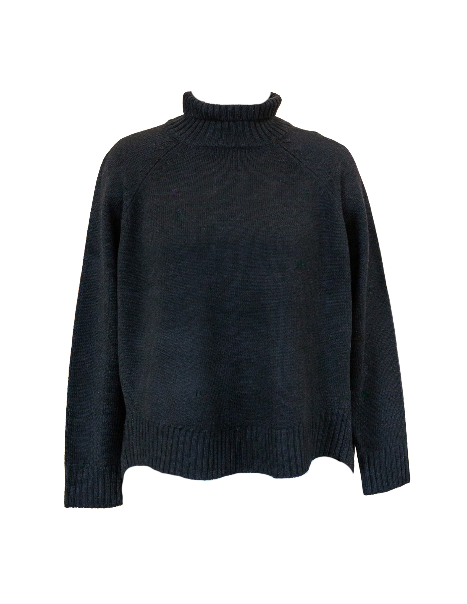 Turtleneck Knit Sweater - Black