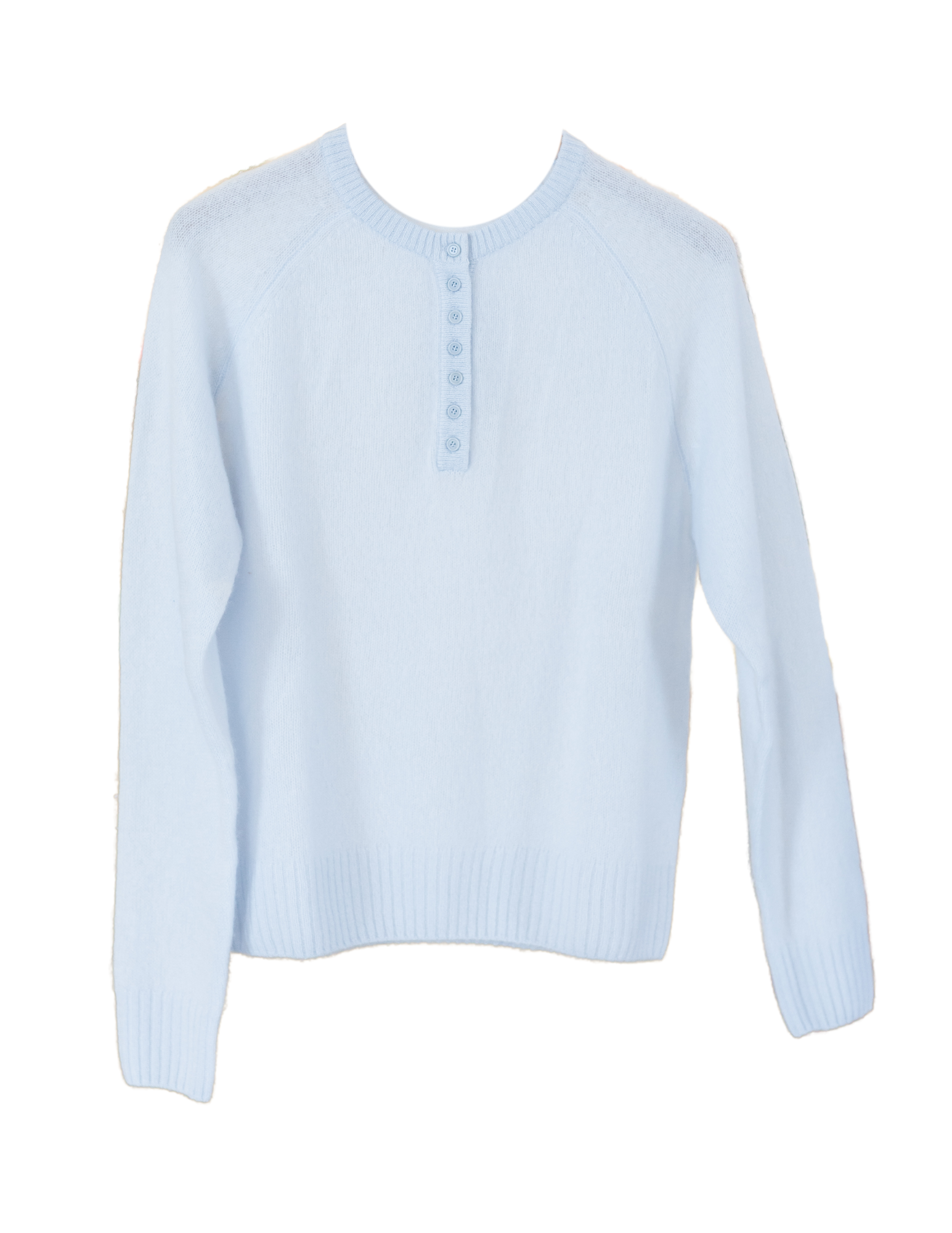 Featherweight Cashmere Henley Sweater - Ice Blue