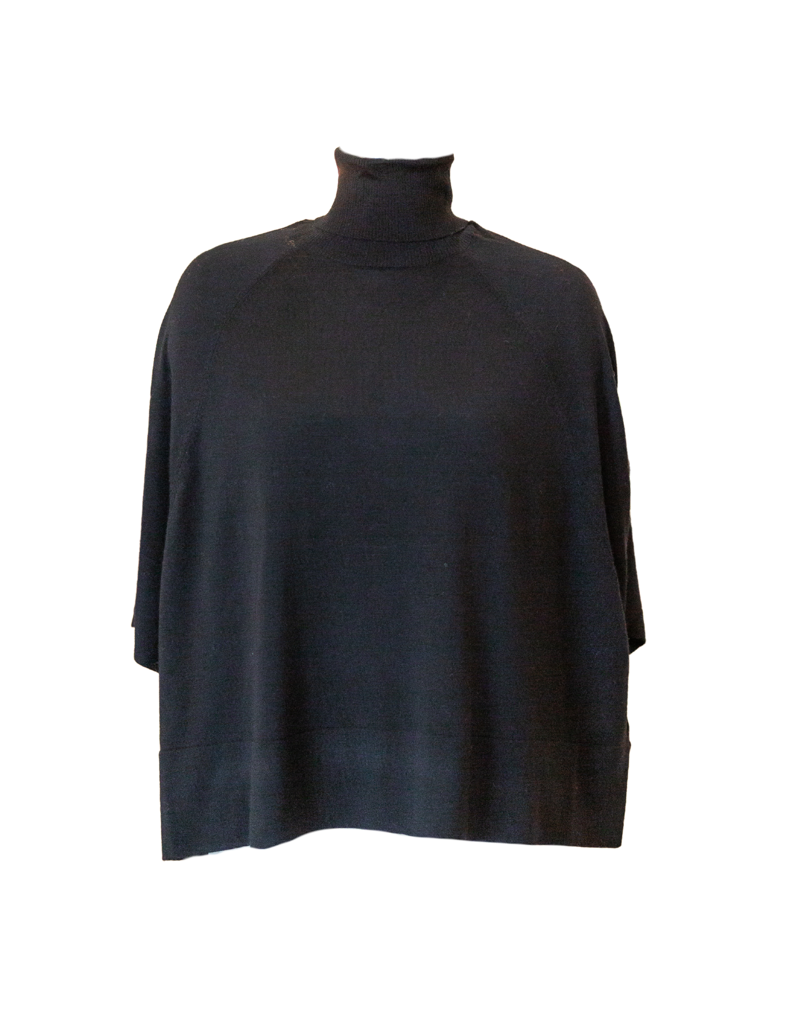 Turtleneck Knit Tee - Black