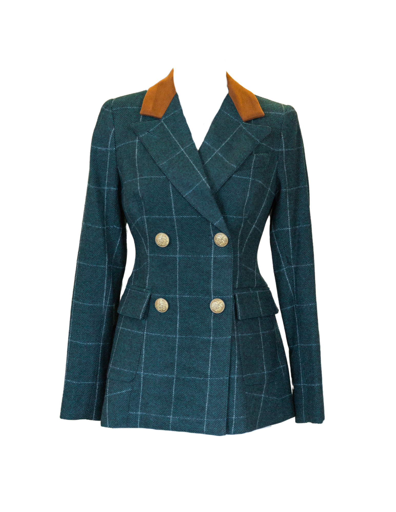 Patch Pocket Wedding Blazer - Forest Windowpane