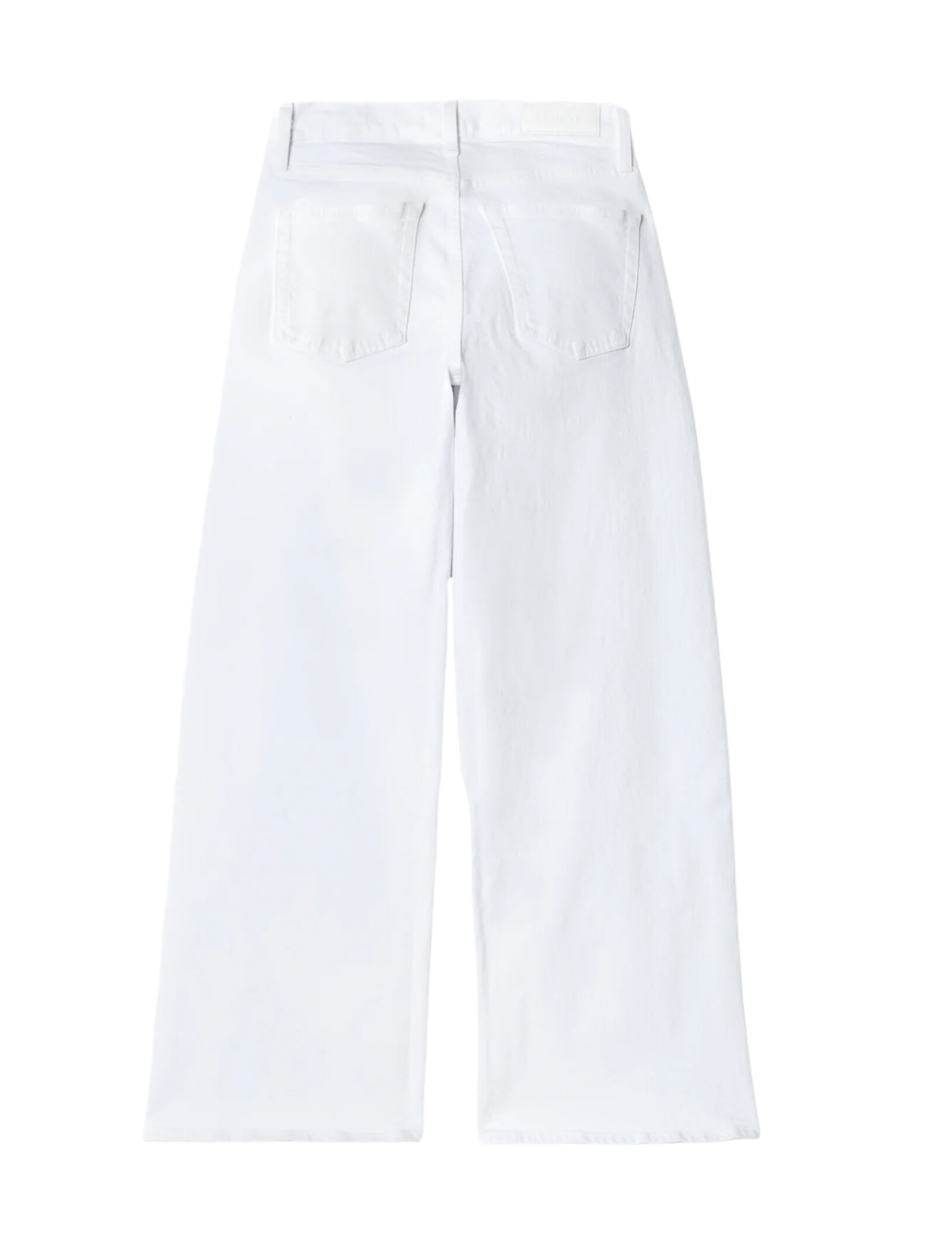 Mid Rise Wide Leg Crop White