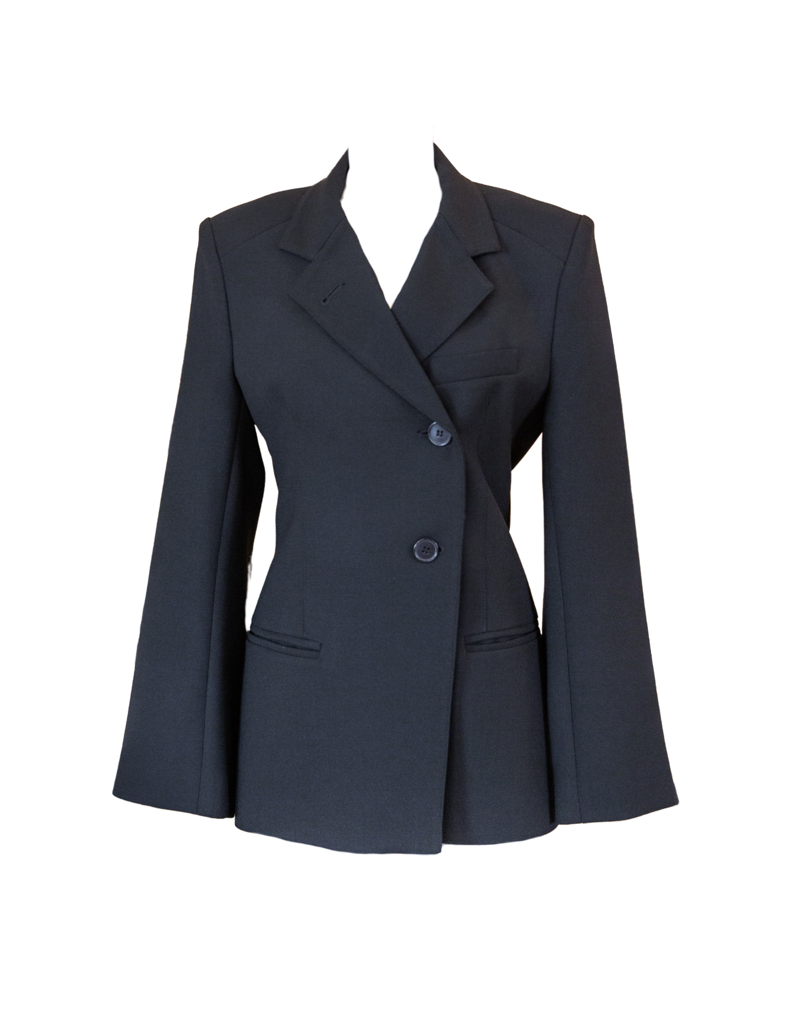 20th Anniversary Asymmetrical Blazer - Black Pique