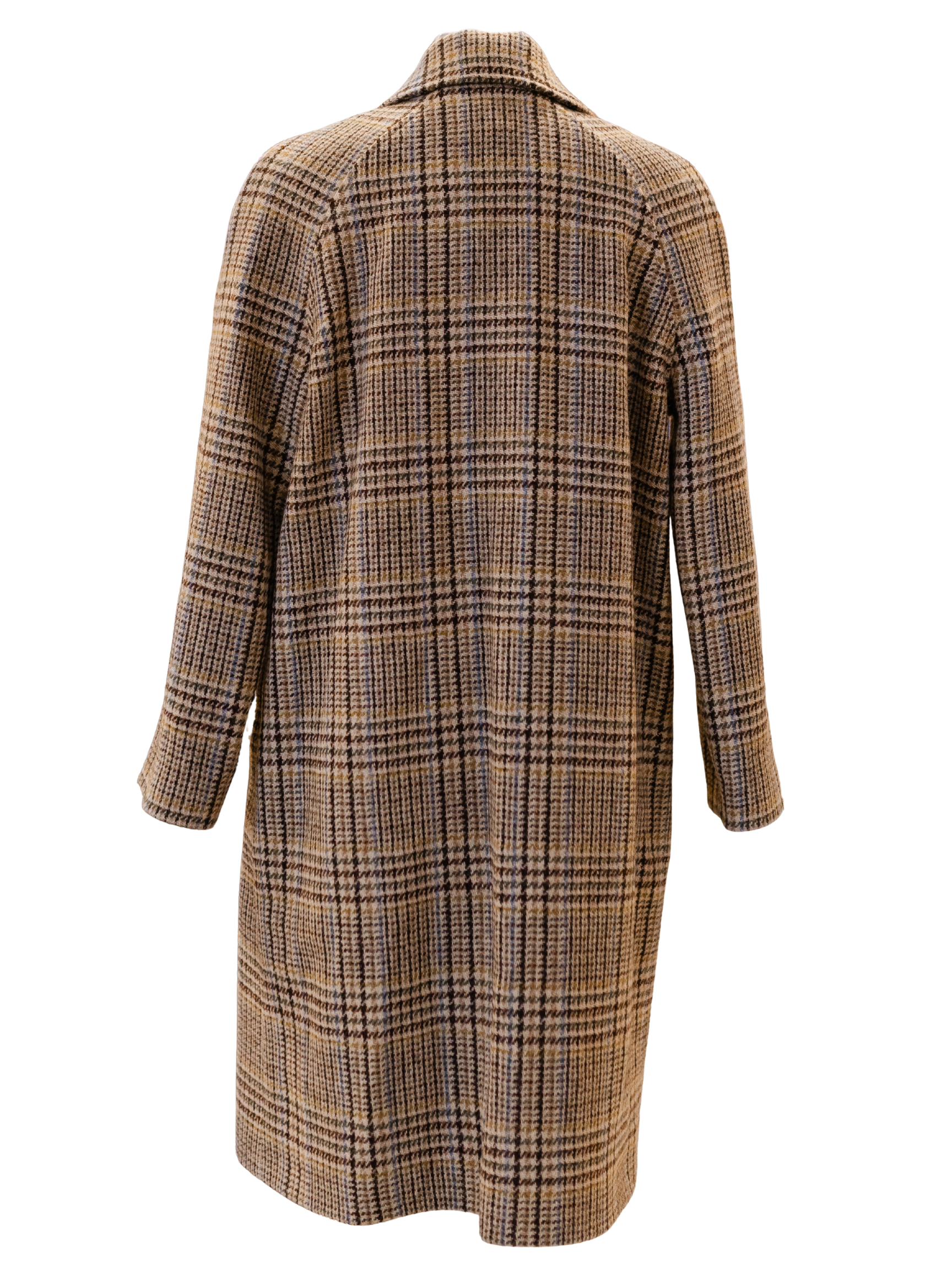 Balmacaan Coat - Brown/Sky Glem Plaid Tweed