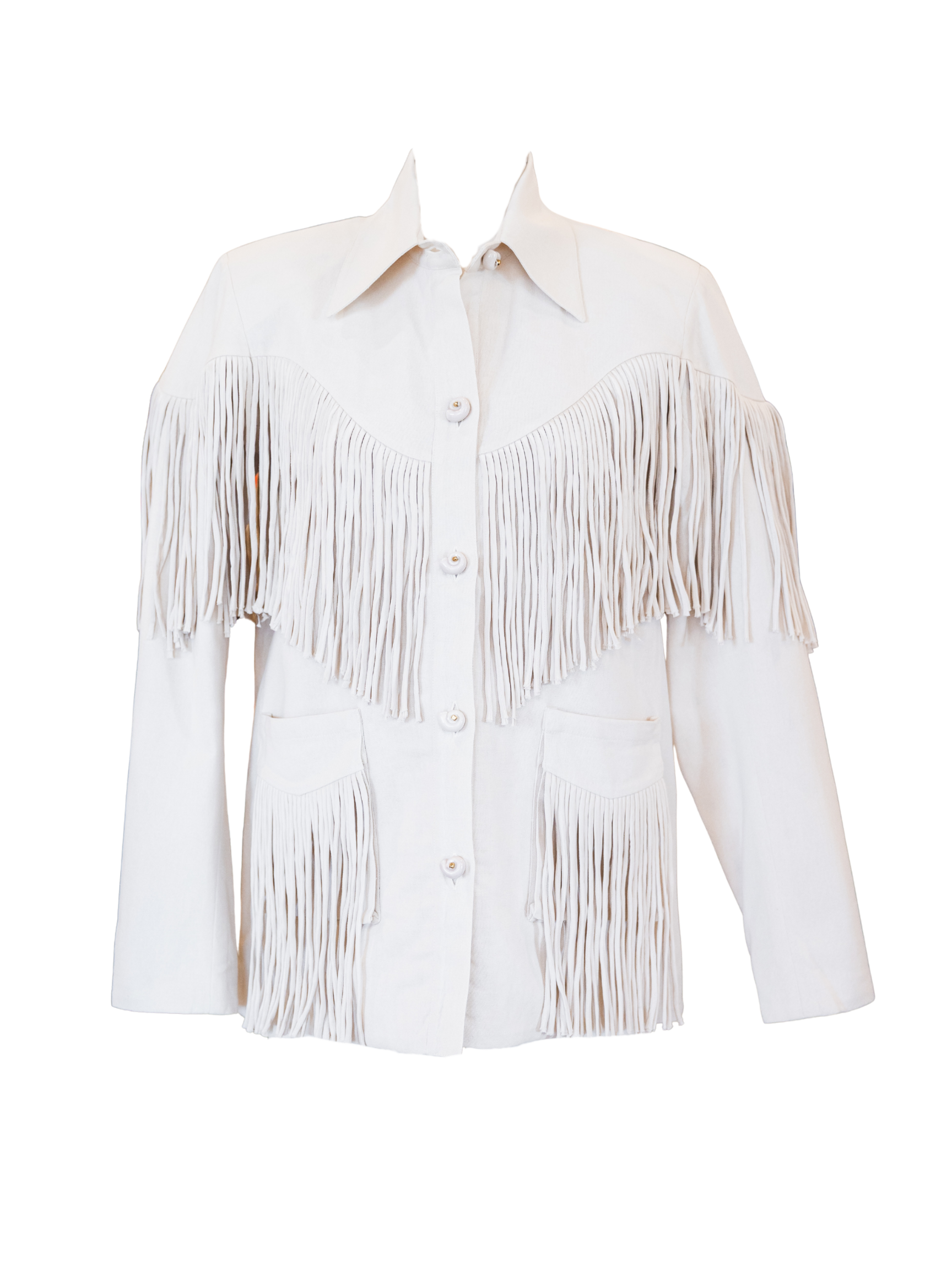 Jude Dune Fringe Jacket- Off White