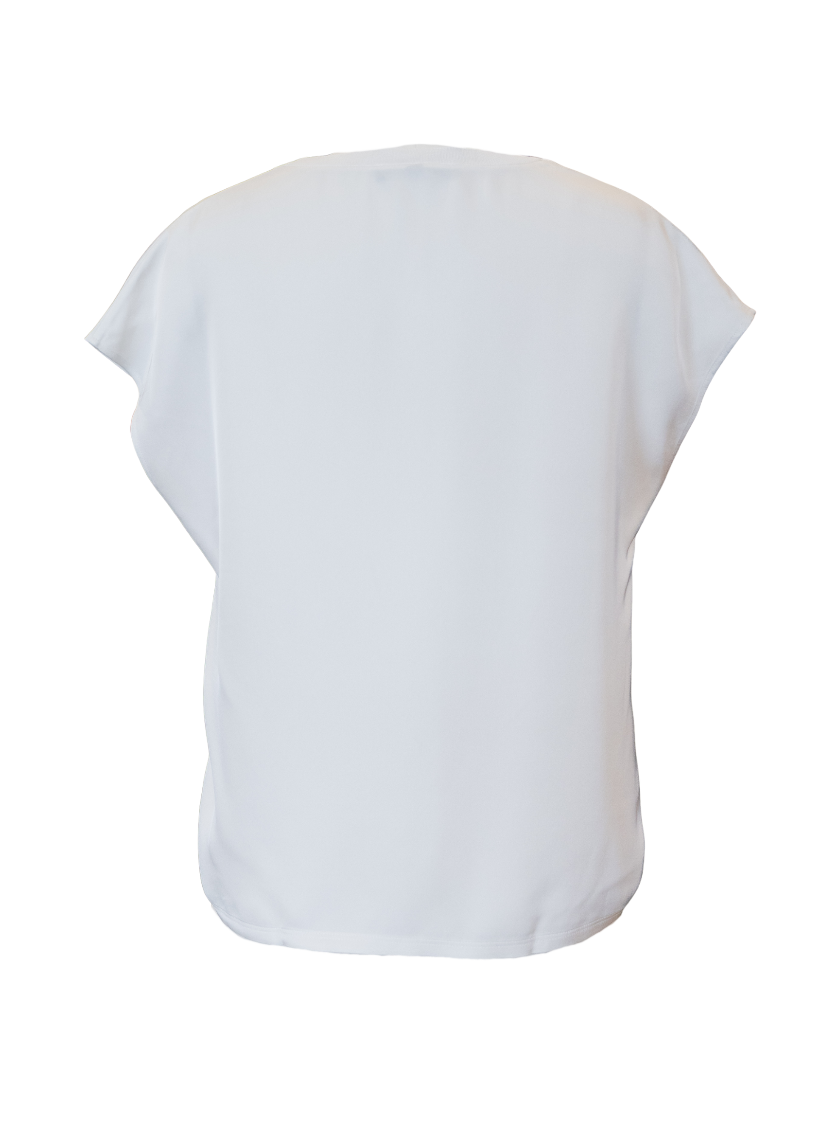 Silk Vneck Dolman Sleeve Tee - Ecru