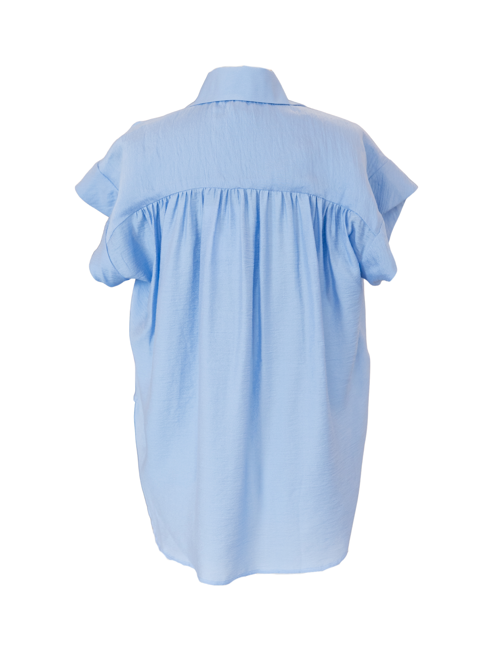 Trinity Button Top-Italian Model - Blue