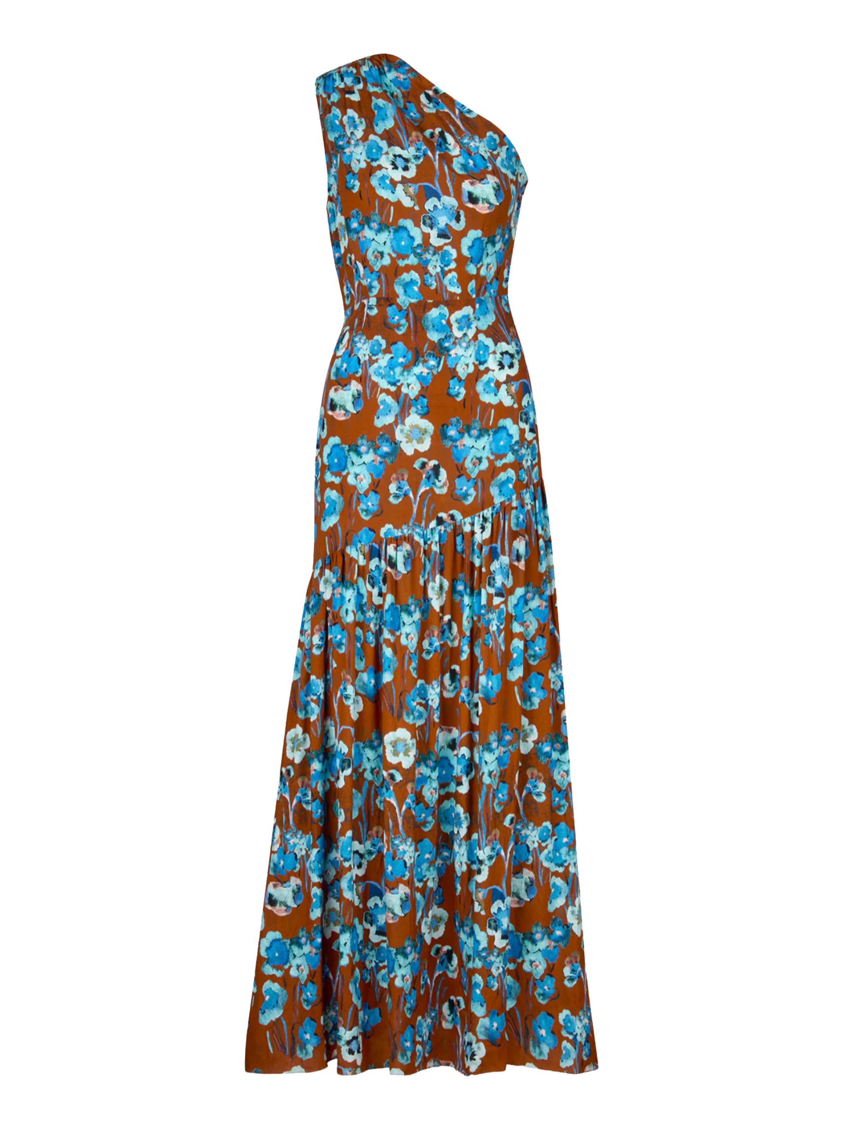 Single Shoulder Maxi Dress - Desert Floral