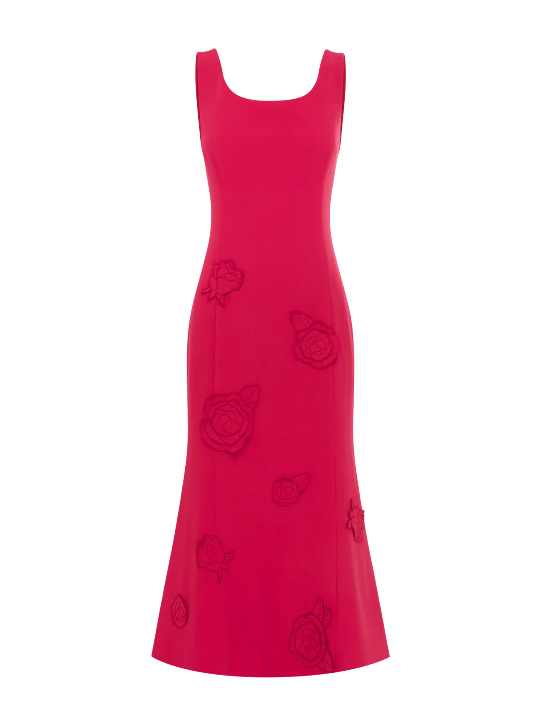 Emily Applique Midi Dress - Scarlet