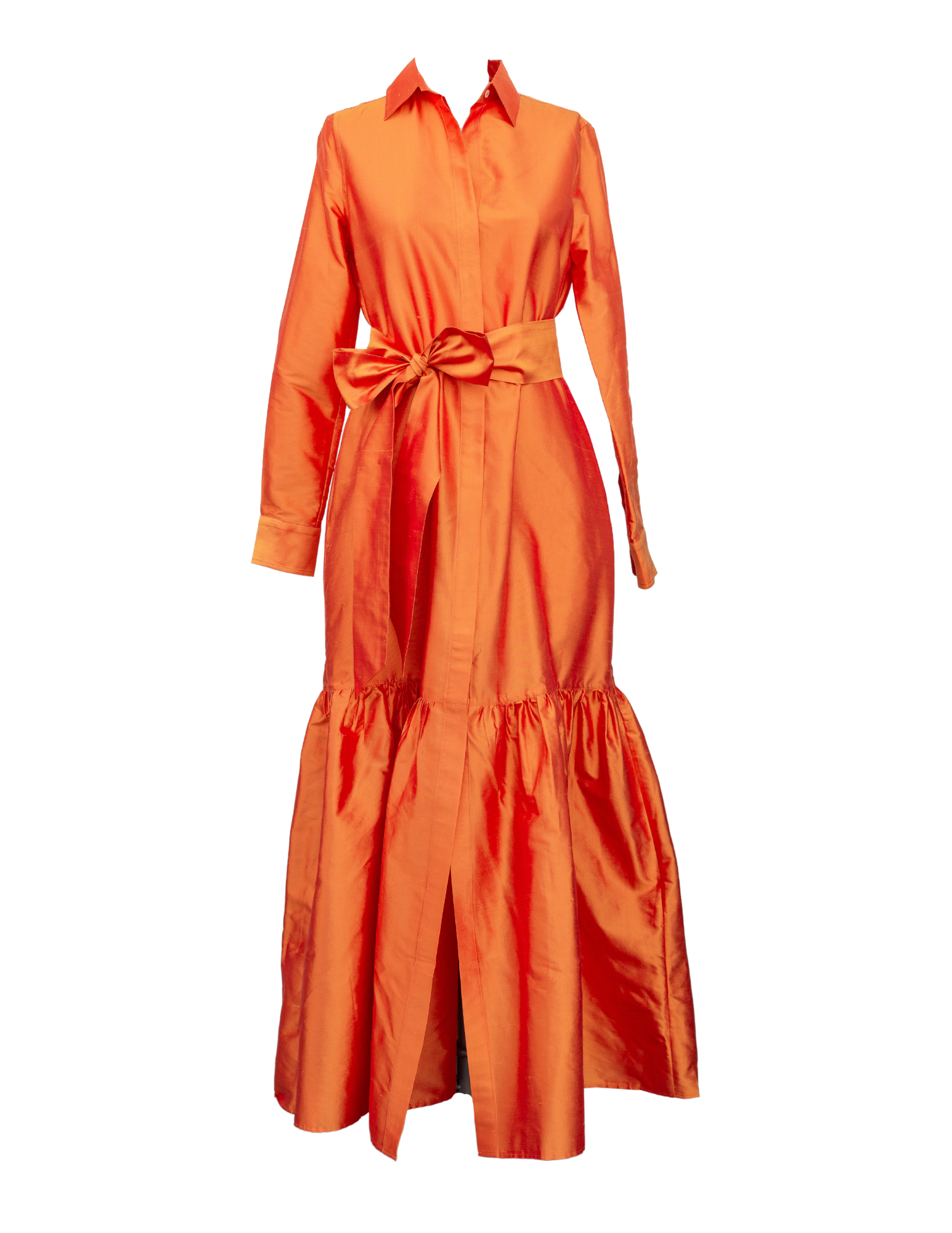 Manon Dress-Tangerine Silk