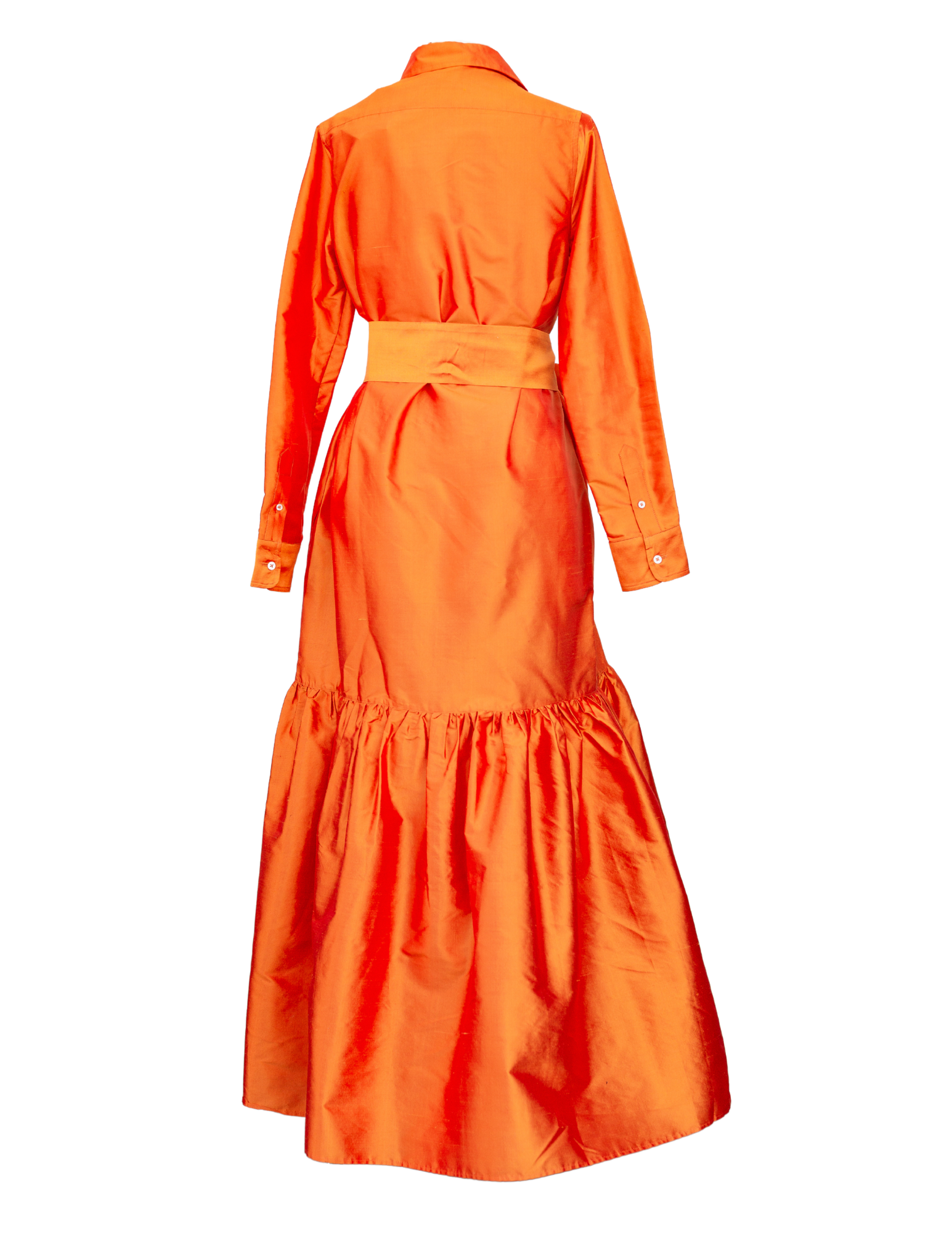 Manon Dress-Tangerine Silk
