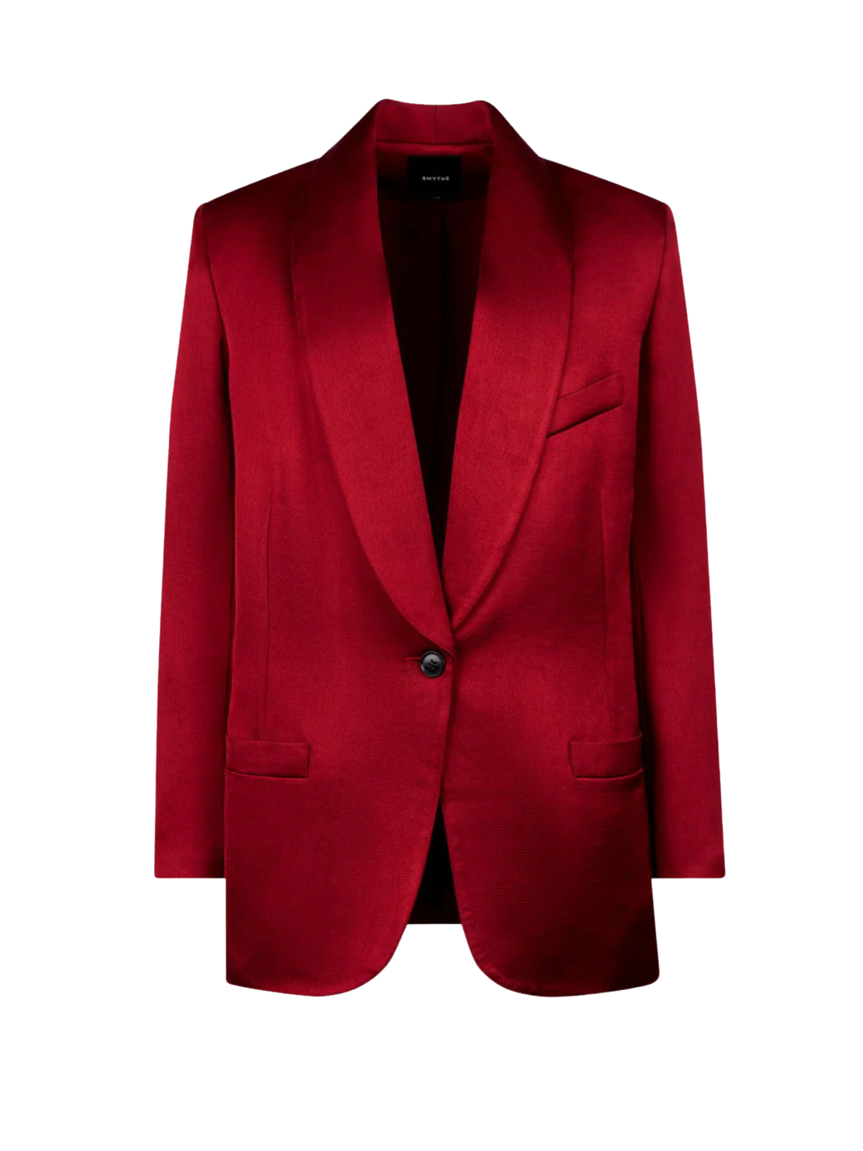 Shawl Collar Oversized Blazer - Crimson