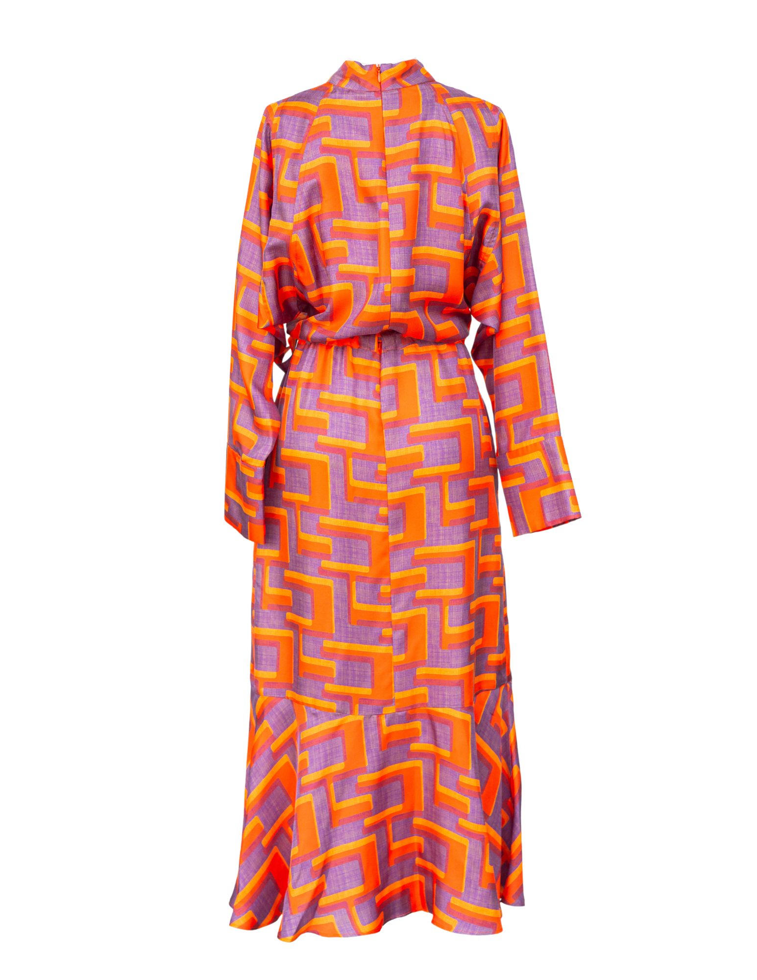 Pop Art Maze Dress - Glowing Orange