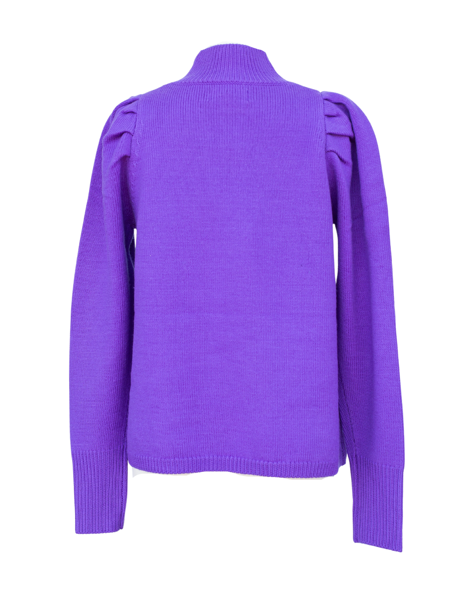 Merino Wool Puff Sleeve Pullover - Violet