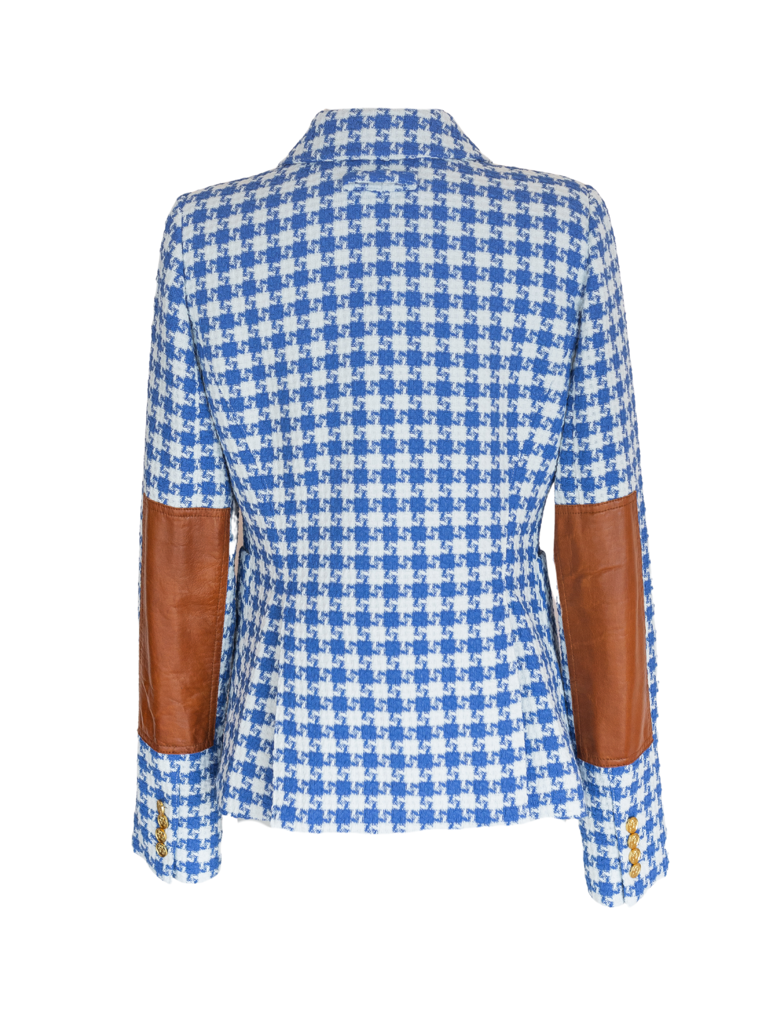 Patch Pocket Duchess Blazer - Azure Houndstooth