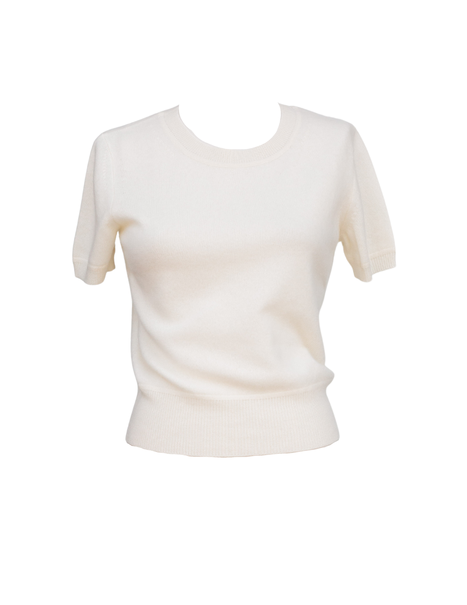 Cashmere Crop Pullover-White