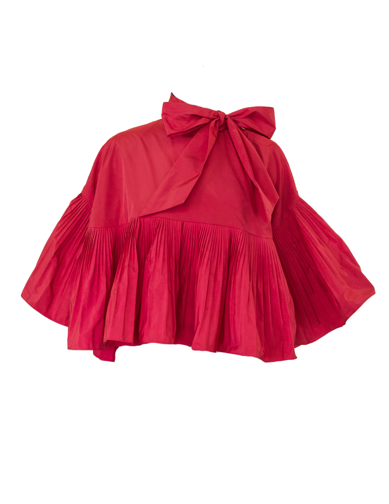 Ruffle Cape Top - Red